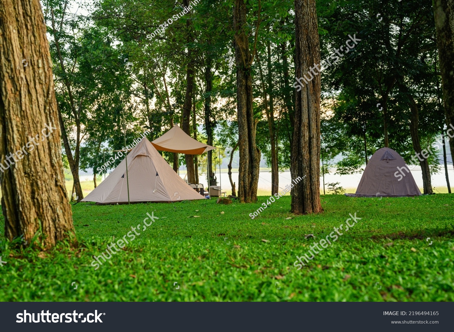 Group Camping Tents Diverse Types Tourism Stock Photo 2196494165 ...