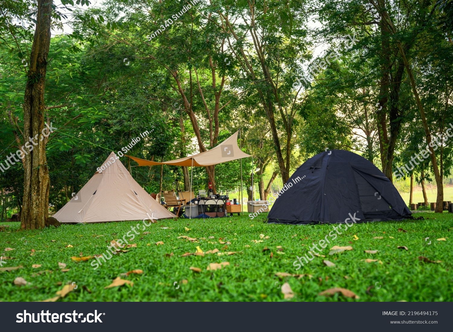 Group Camping Tents Diverse Types Tourism Stock Photo 2196494175 ...