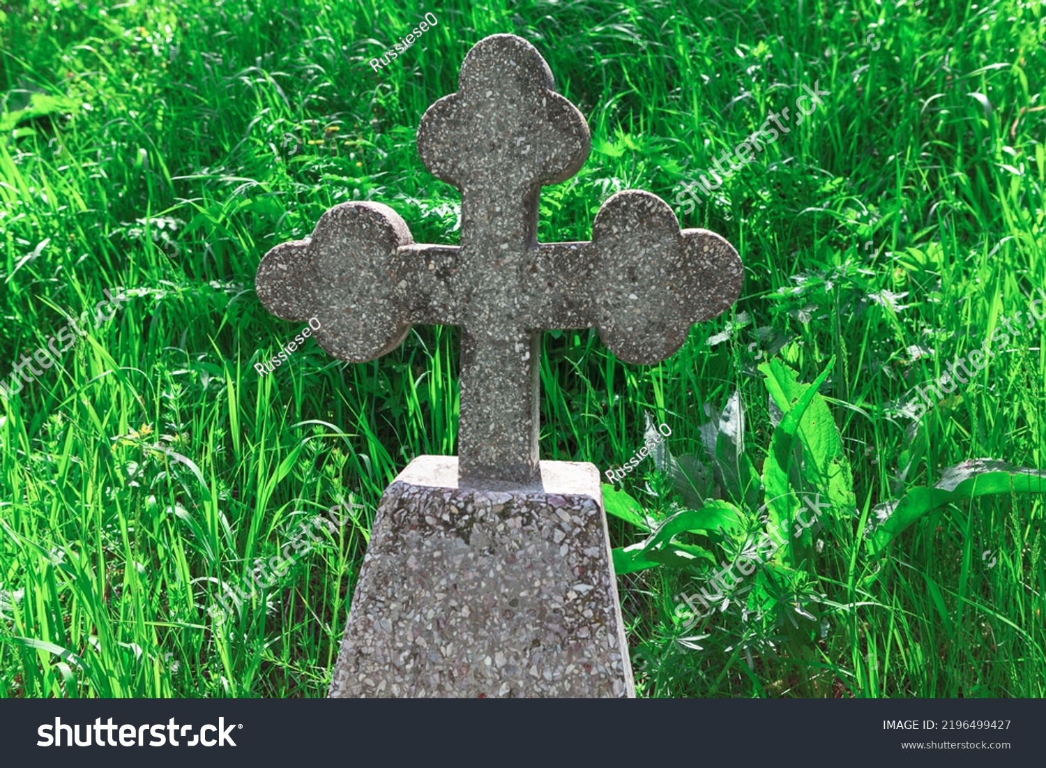 Stone Cross Headstone Cross Religious Symbol Stock Photo 2196499427   Stock Photo Stone Cross Headstone Cross Religious Symbol 2196499427 