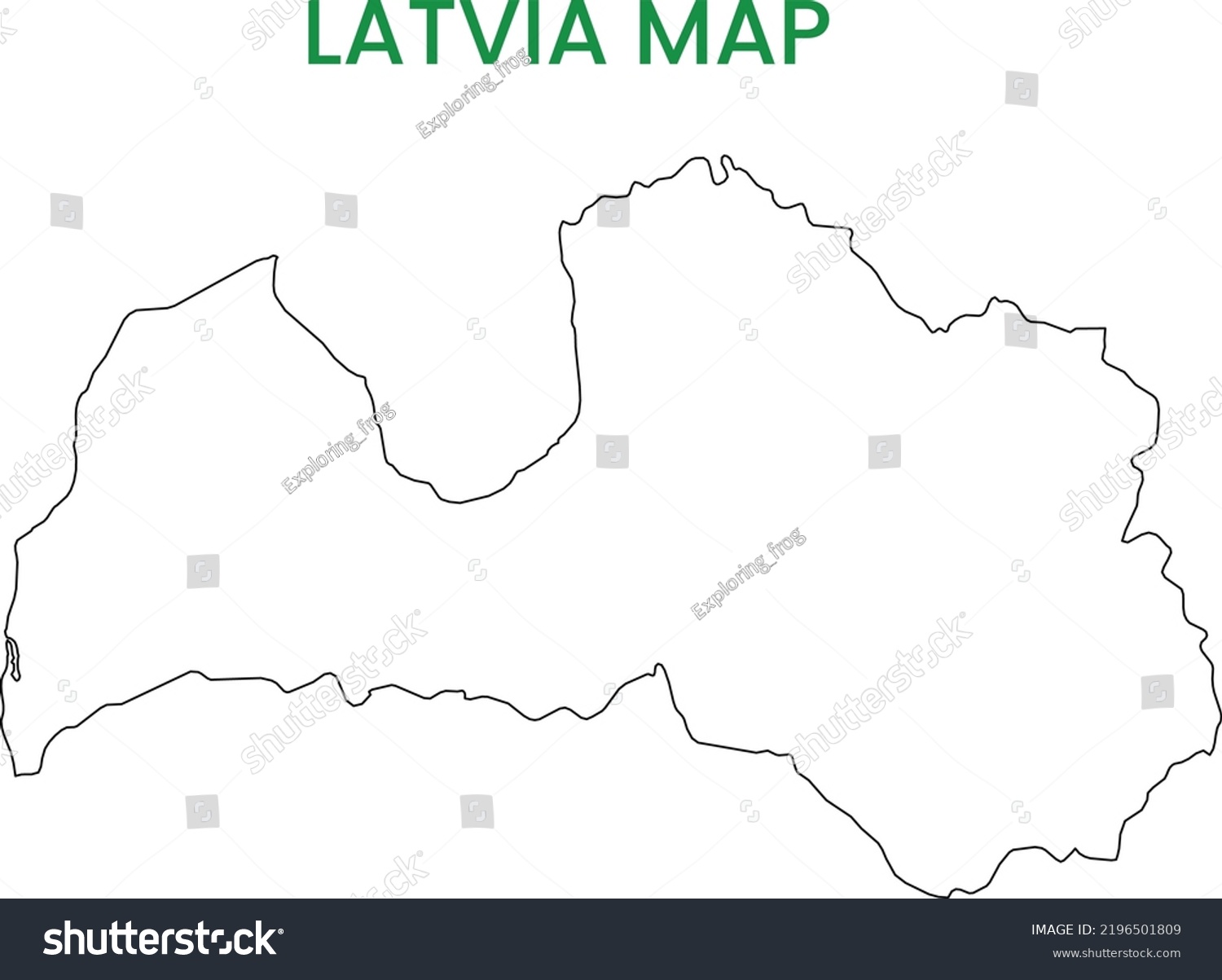 High Detailed Map Latvia Outline Map Stock Vector Royalty Free   Stock Vector High Detailed Map Of Latvia Outline Map Of Latvia Europe 2196501809 