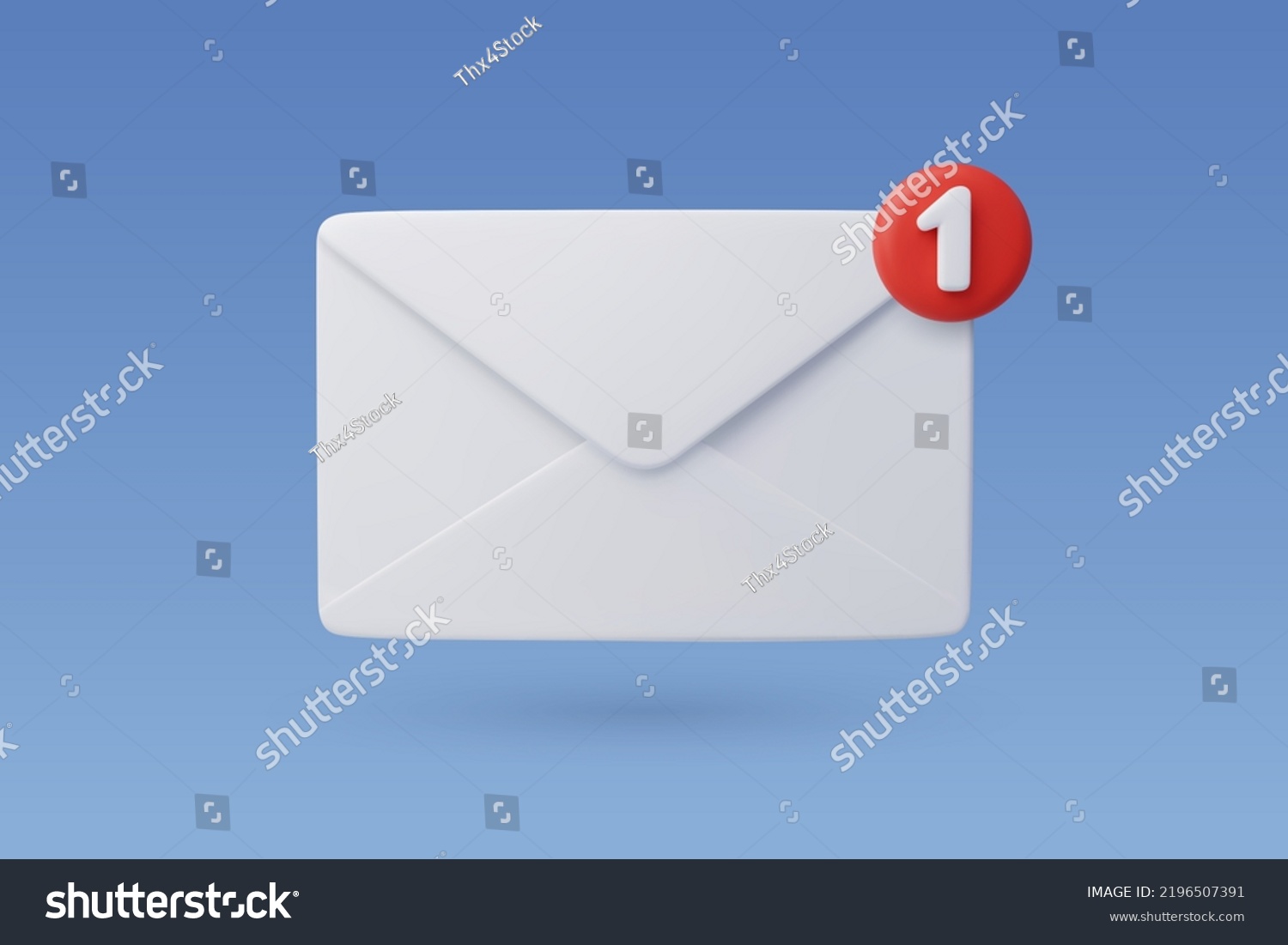 3d Vector Electronic Mail One Massage Stock Vector (Royalty Free ...