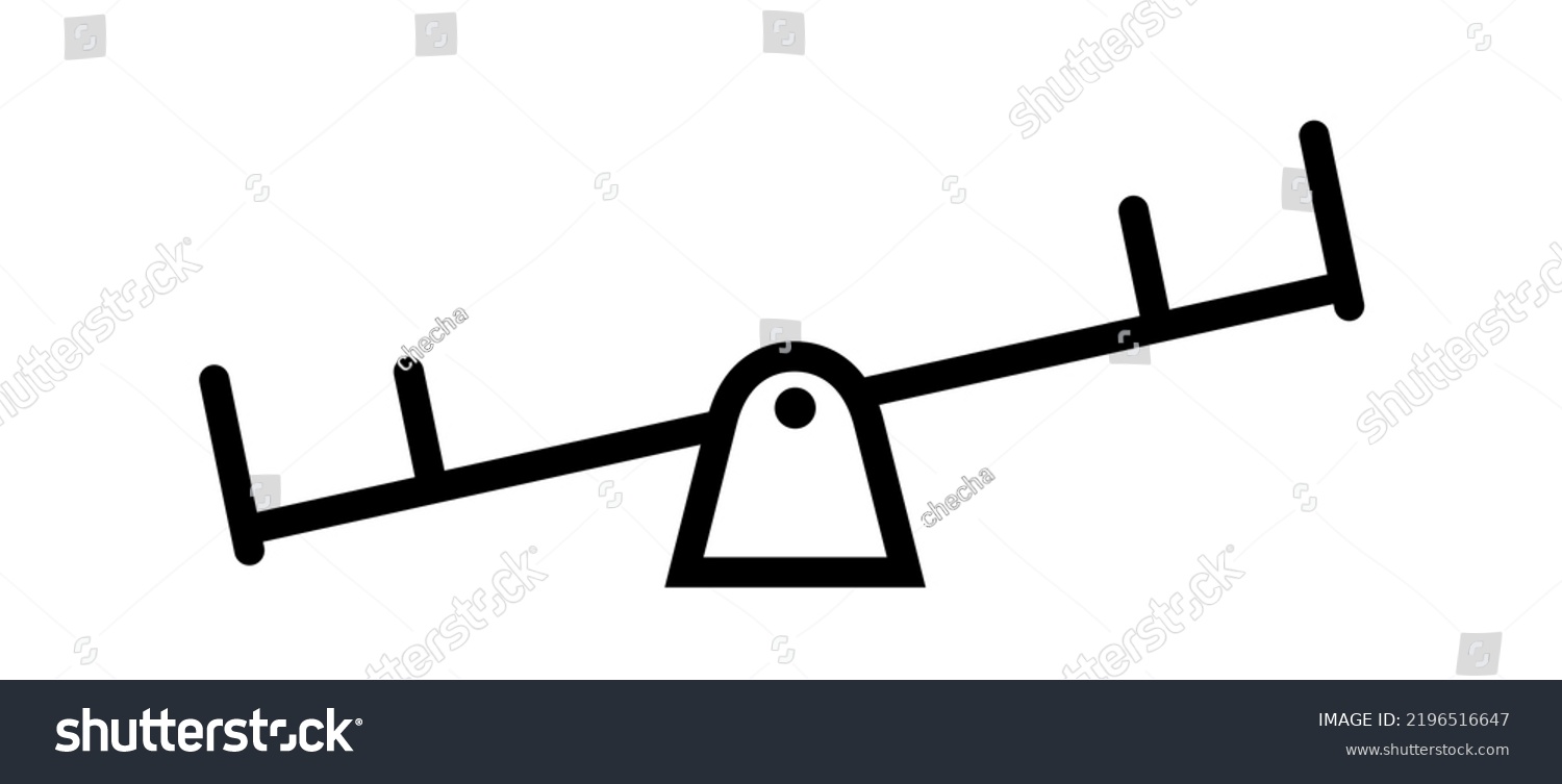 Icon Seesaw Swing Balancer Symbol Childrens Stock Illustration ...