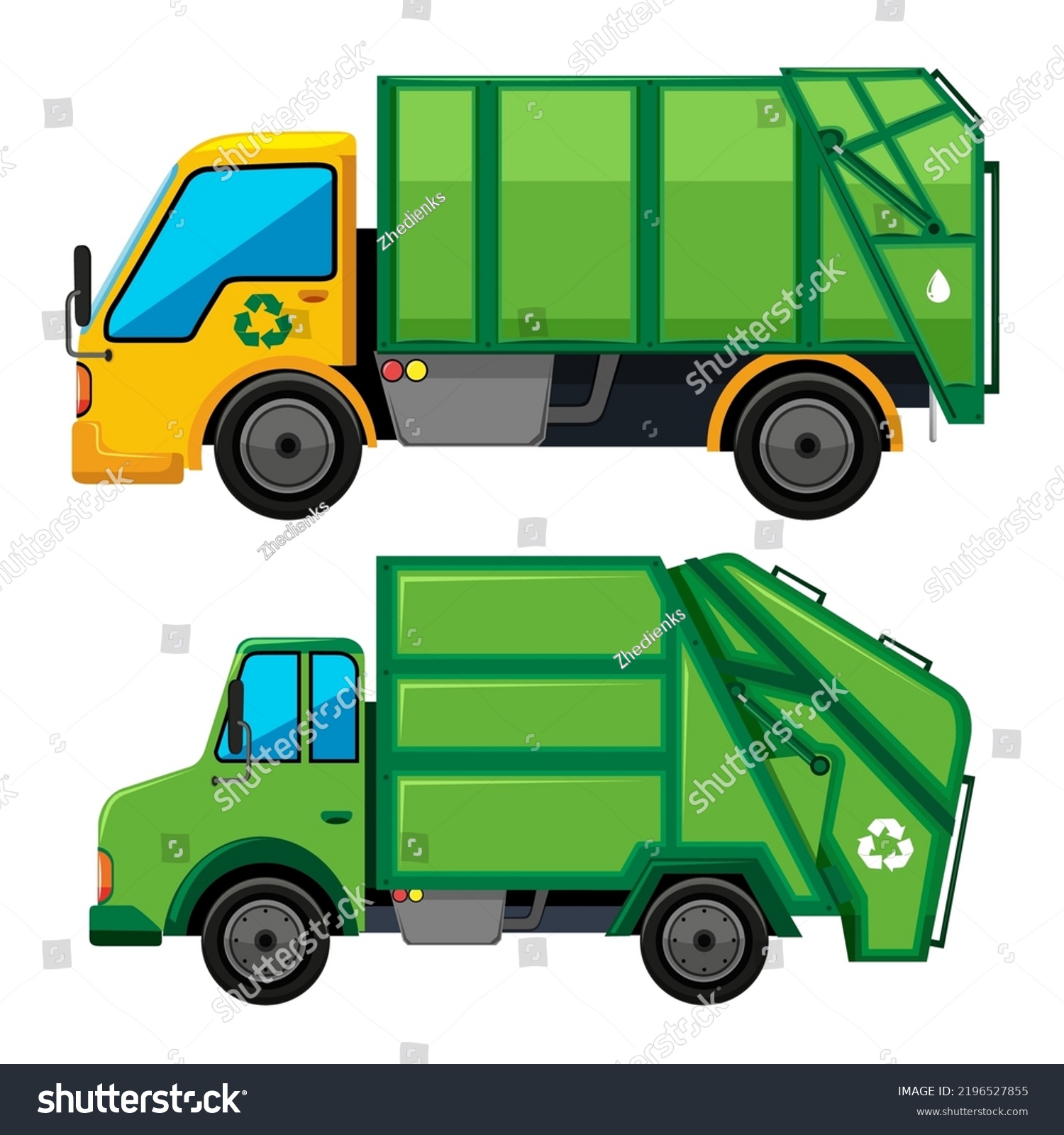 Garbage Truck Cartoon Vector Illustration Isolated Stock Vector ...