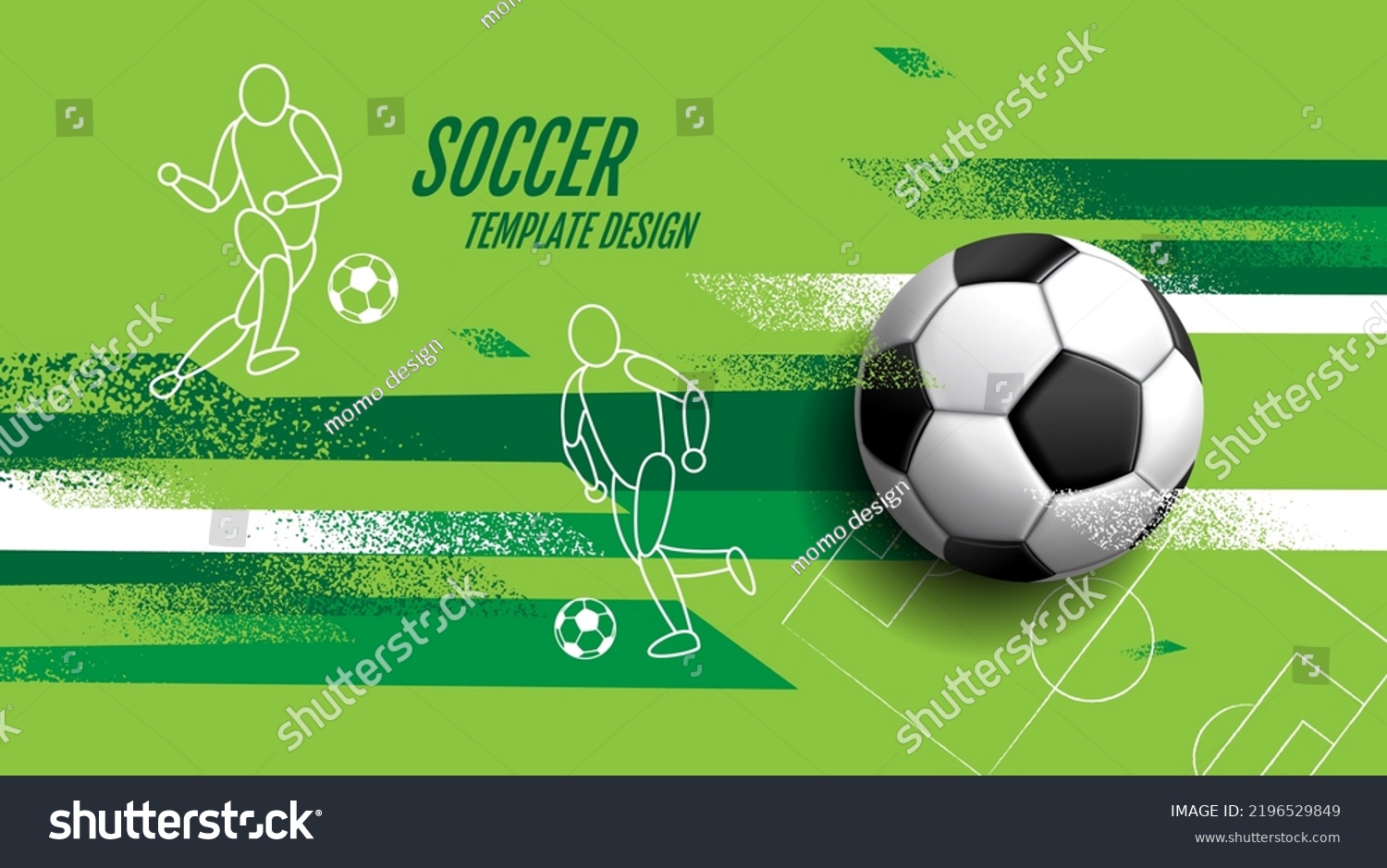 Soccer Template Design Football Banner Sport Stock Vector (Royalty Free ...