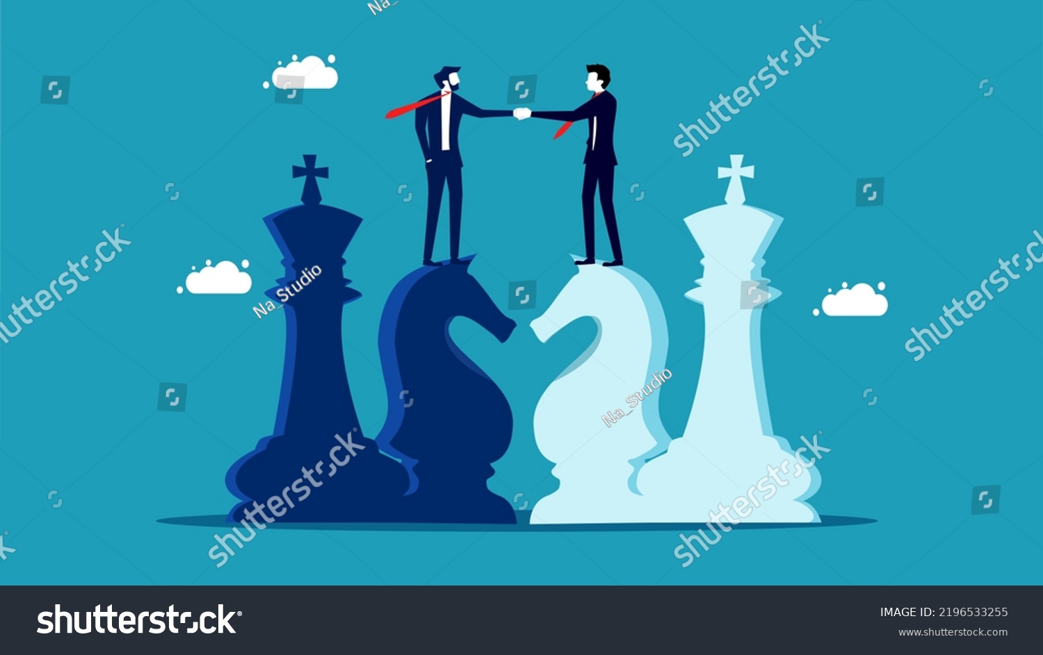 Negotiation Strategy Businessman Shaking Hands On Stock Vector (Royalty ...