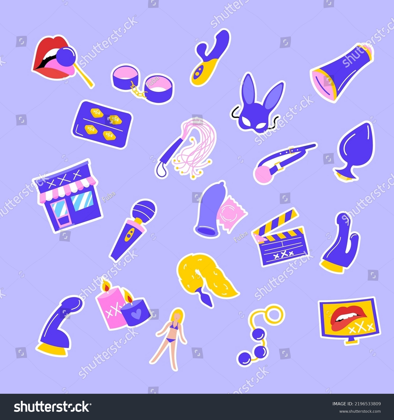 Sex Toyerotie Sexvector Illustration Icons Collection Stock Vector