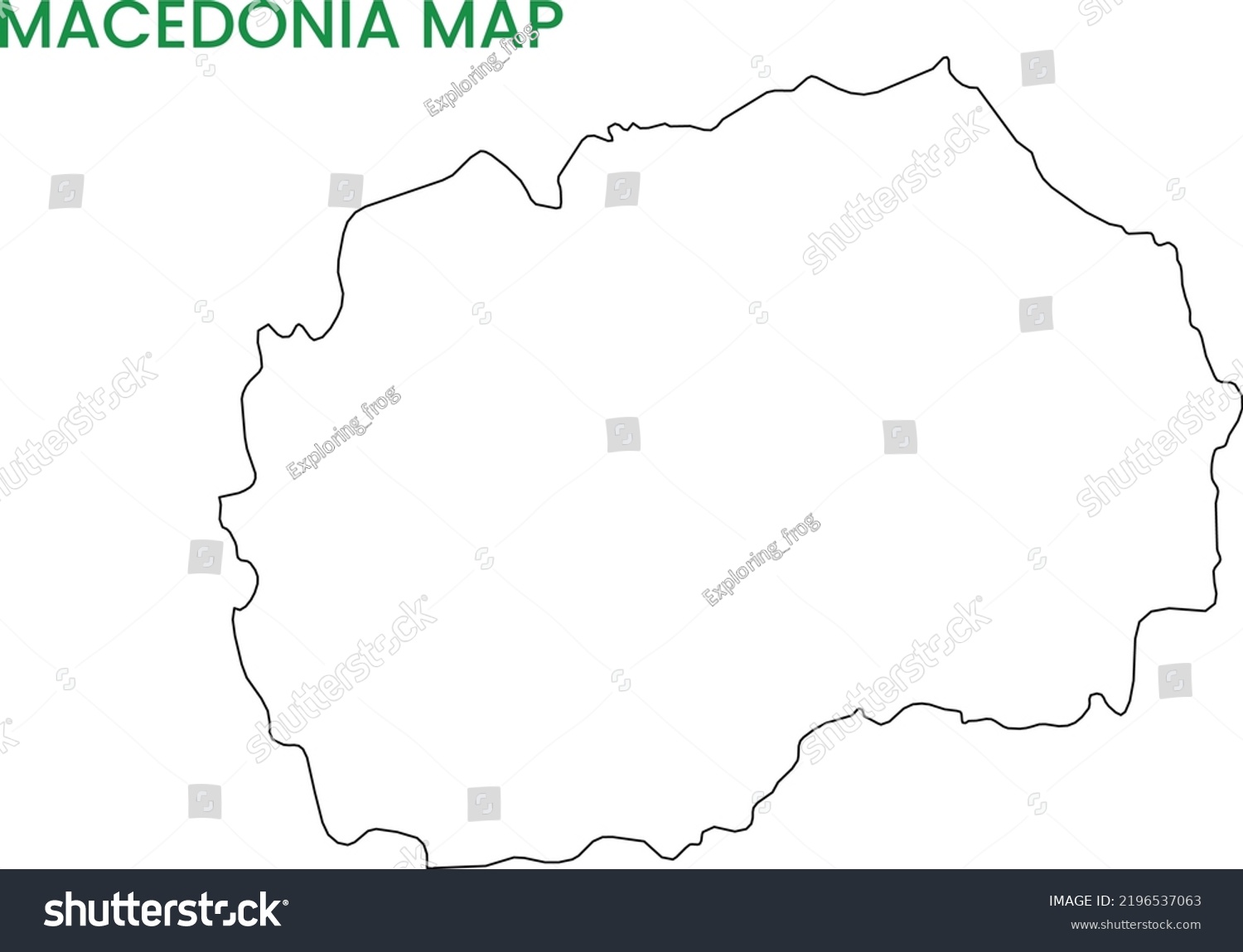 High Detailed Map Macedonia Outline Map Stock Vector (Royalty Free ...