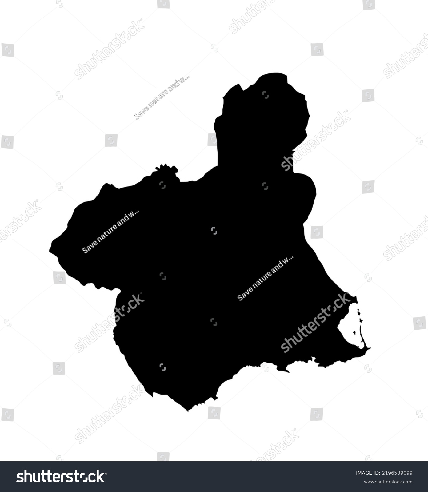 Murcia Map Vector Silhouette Illustration Isolated Stock Vector ...