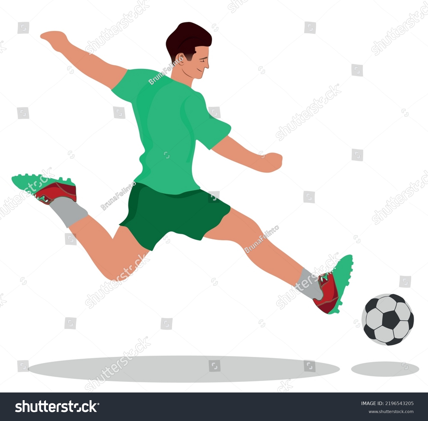 Illustration Soccer Player On White Background Stock Vector (Royalty ...