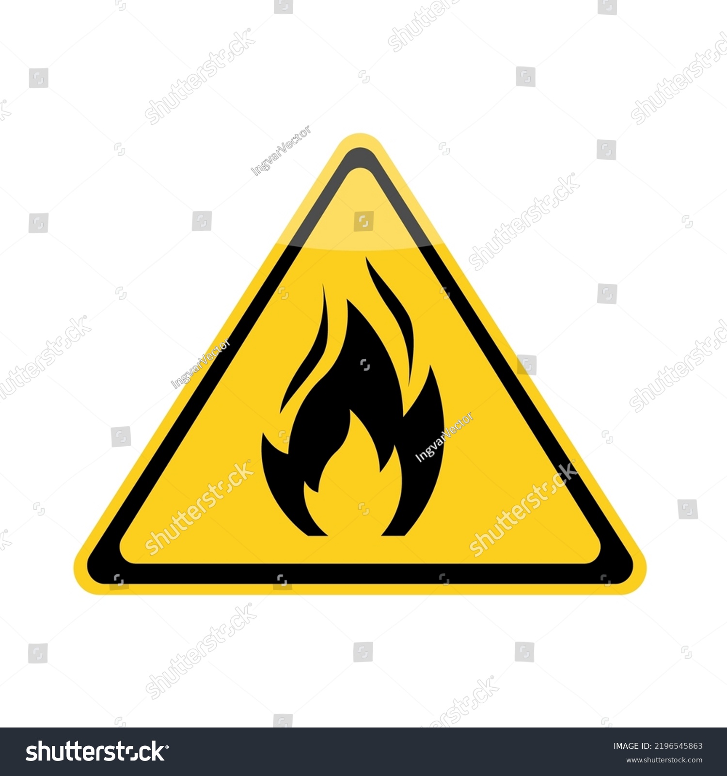 Fire Warning Sign Vector Illustration Stock Vector (Royalty Free ...