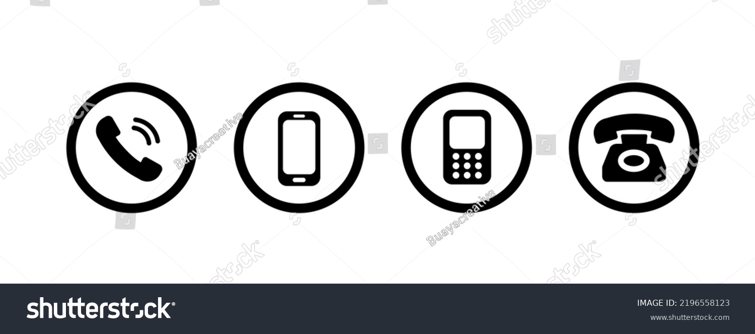 Phone Icon Collection Call Sign Call Stock Vector (Royalty Free ...