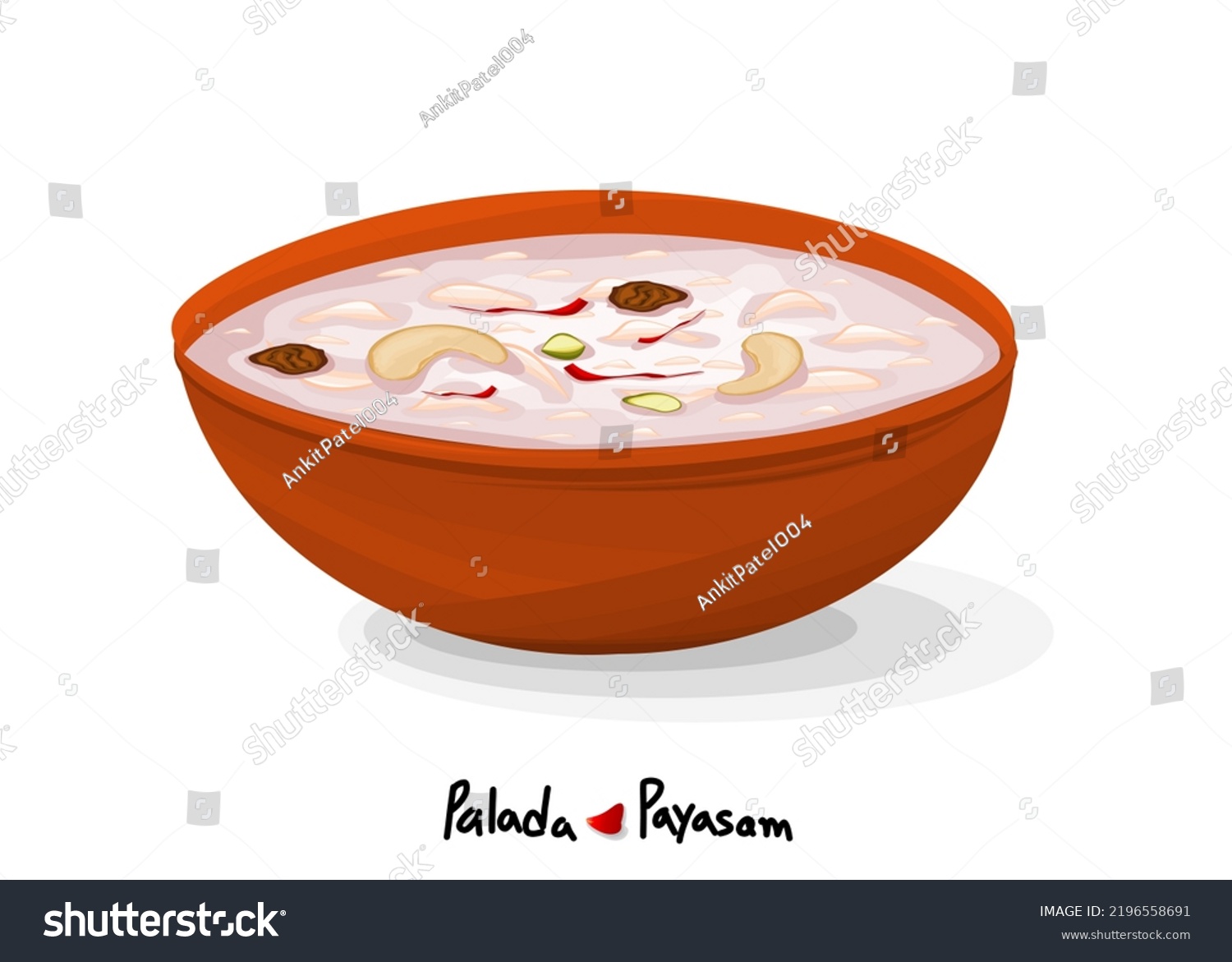 Palada Pradhaman Palada Payasam Indian Sweet Stock Vector Royalty Free