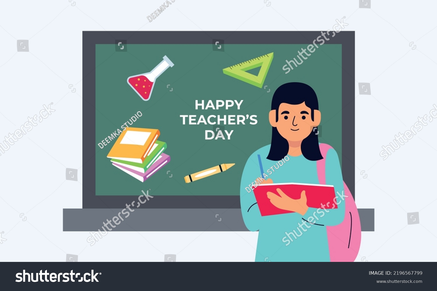 Happy Teachers Day Poster Background Concept Stock Vector (Royalty Free ...