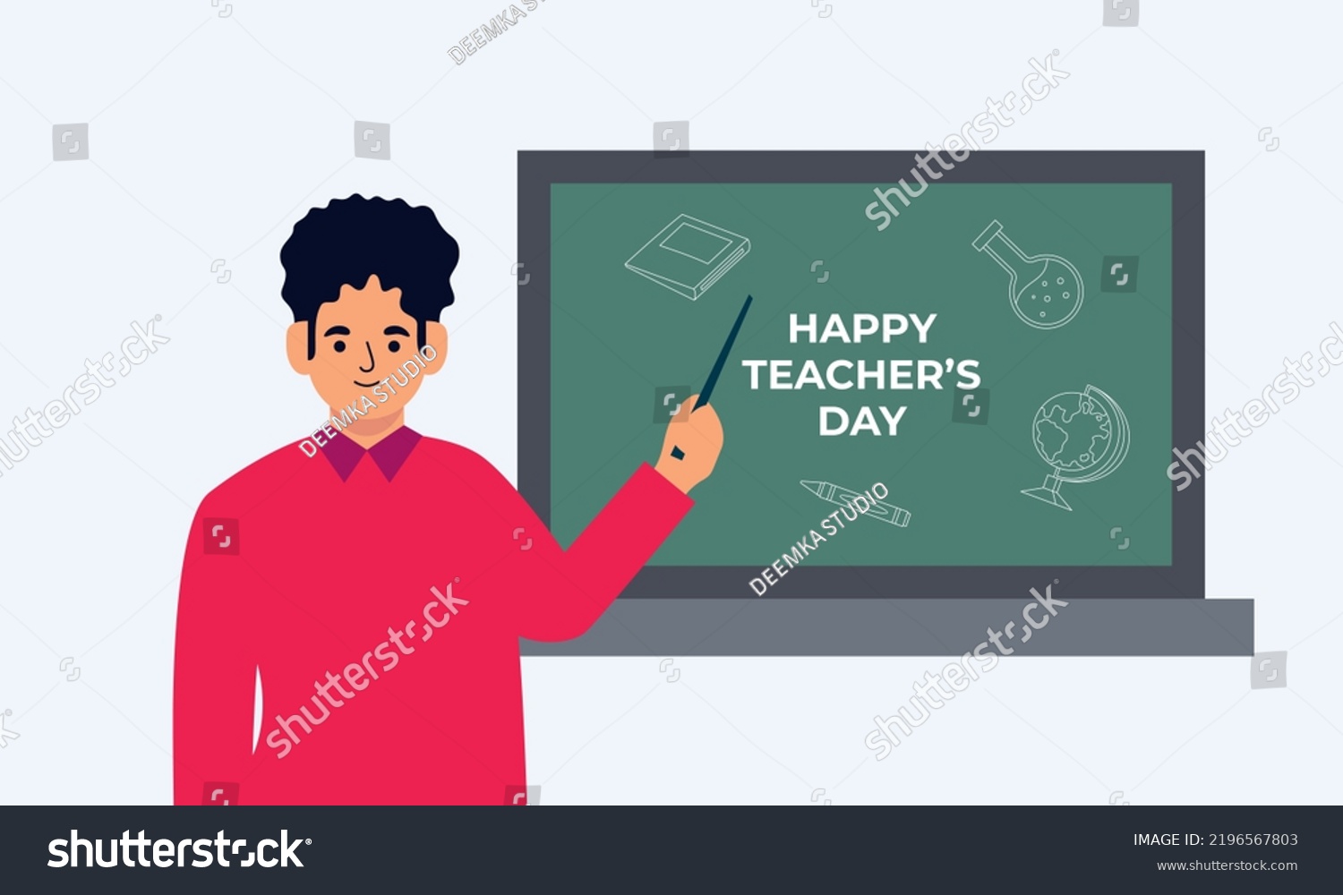 Happy Teachers Day Poster Background Concept Stock Vector (Royalty Free ...