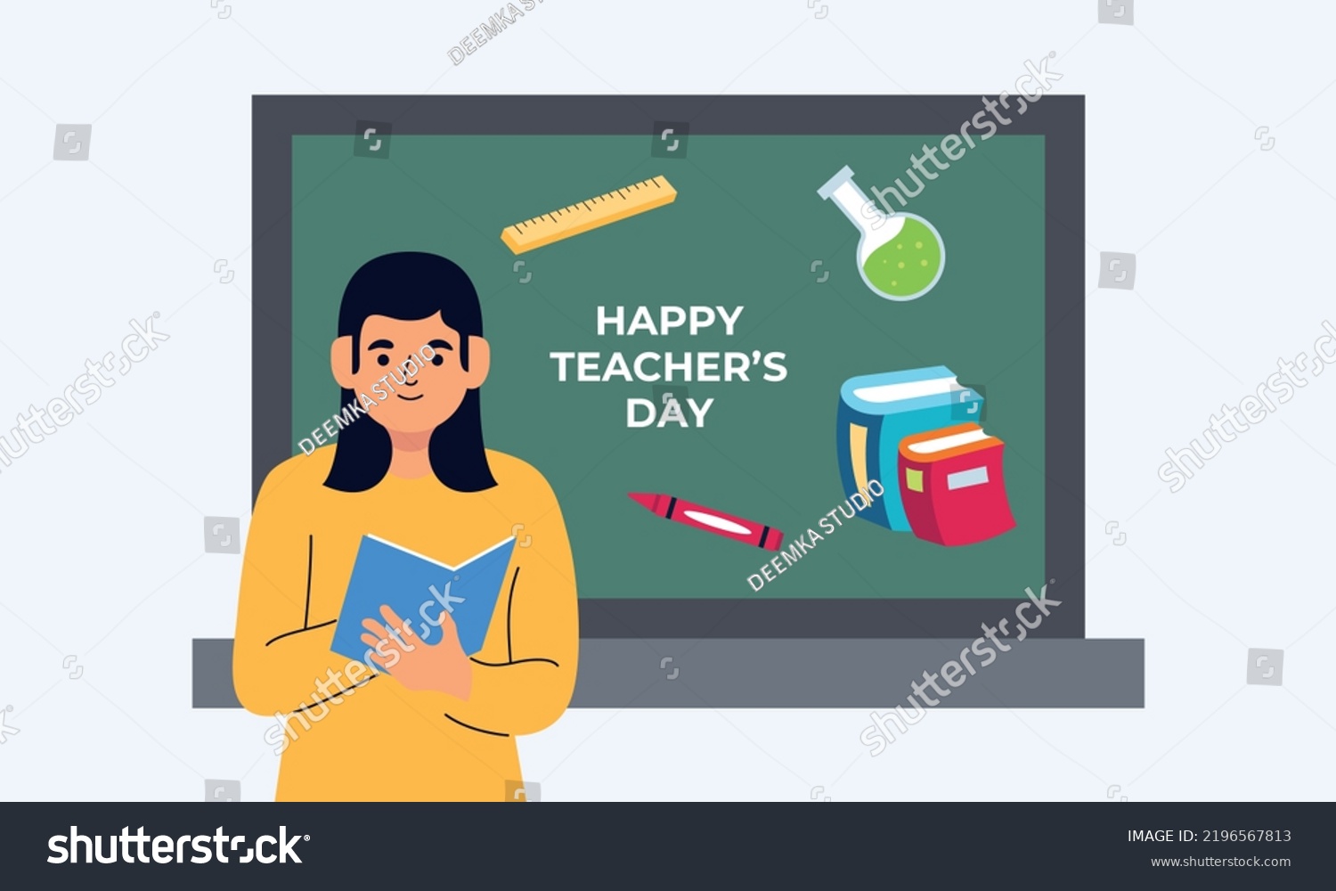 Happy Teachers Day Poster Background Concept Stock Vector (Royalty Free ...