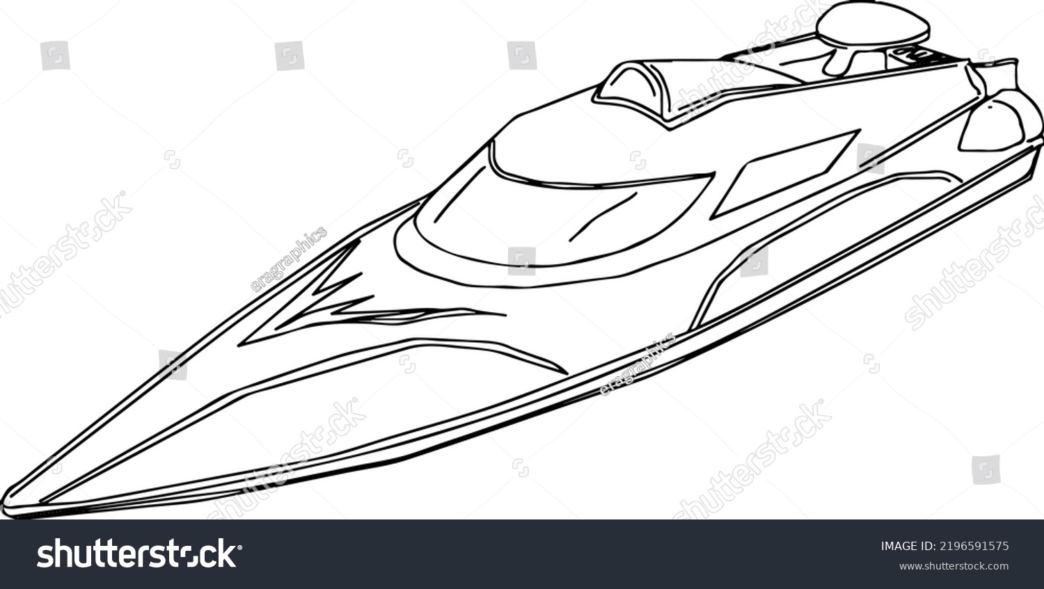 Motor Boat Doodle Motor Boat Cartoon Stock Vector (Royalty Free ...