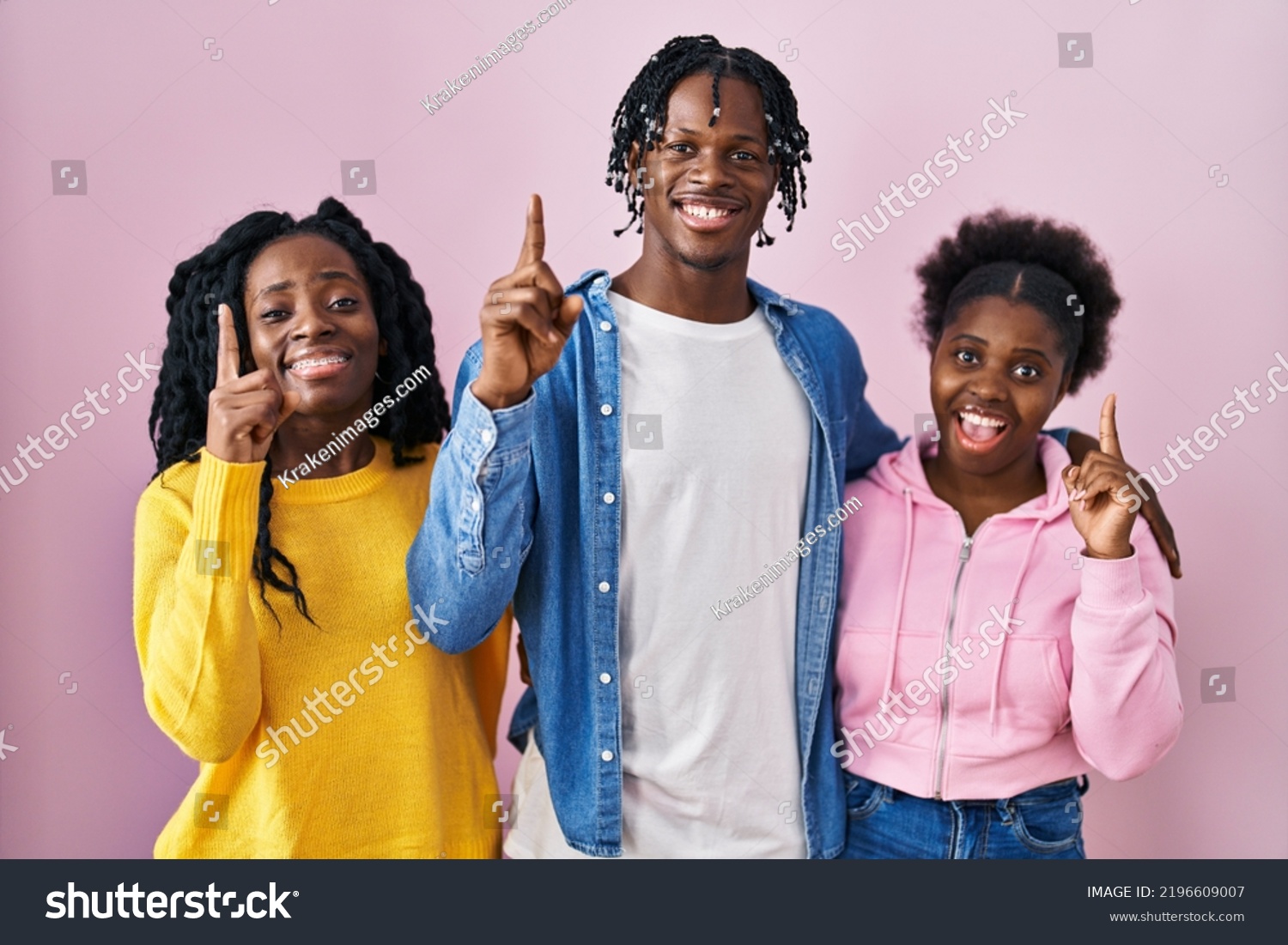 Group Three Young Black People Standing Stock Photo 2196609007 ...