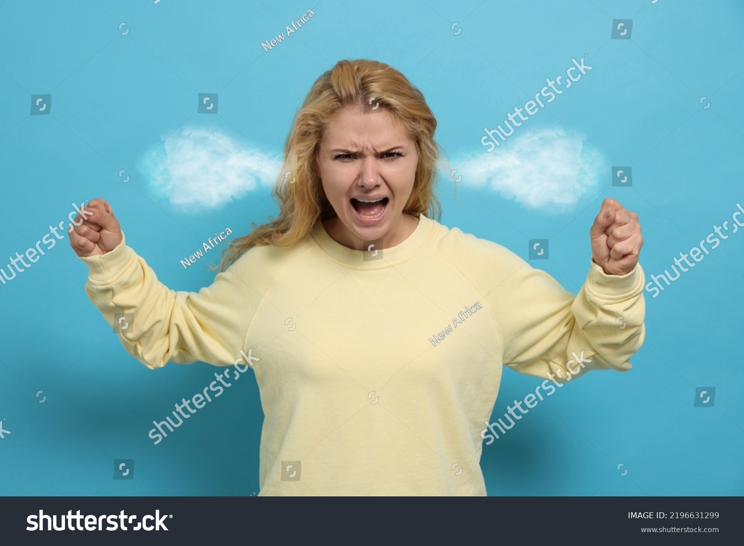 Aggressive Woman Steam Coming Out Her Stock Photo 2196631299 | Shutterstock