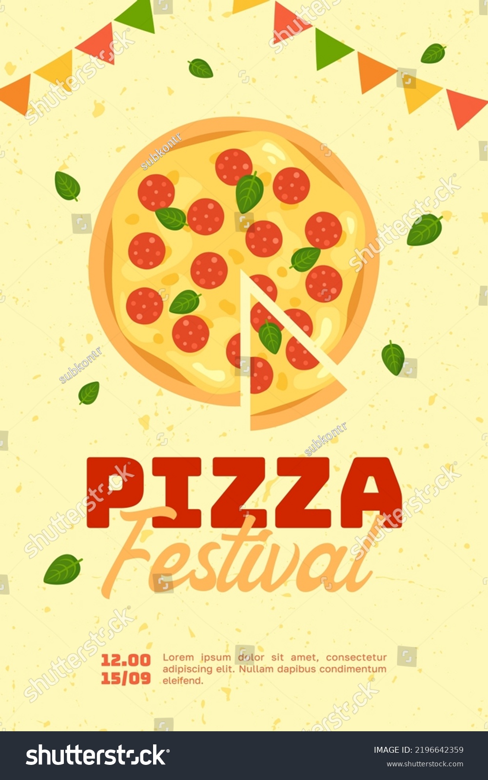 Pizza Festival Flyer Template Pizza Fest Stock Vector (Royalty Free