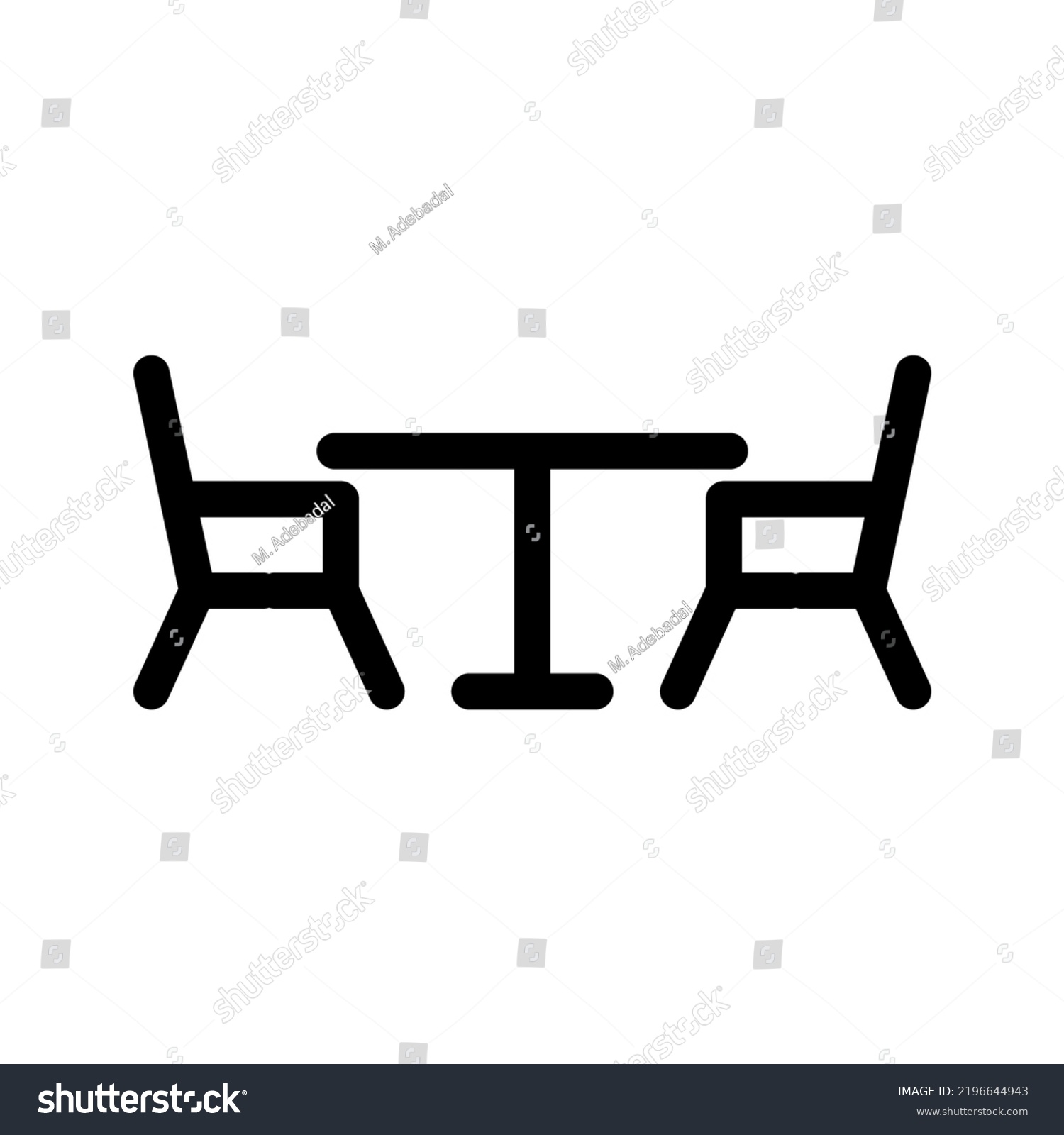 Dining Table Chairs Side View Furniture Stock Vector (Royalty Free ...