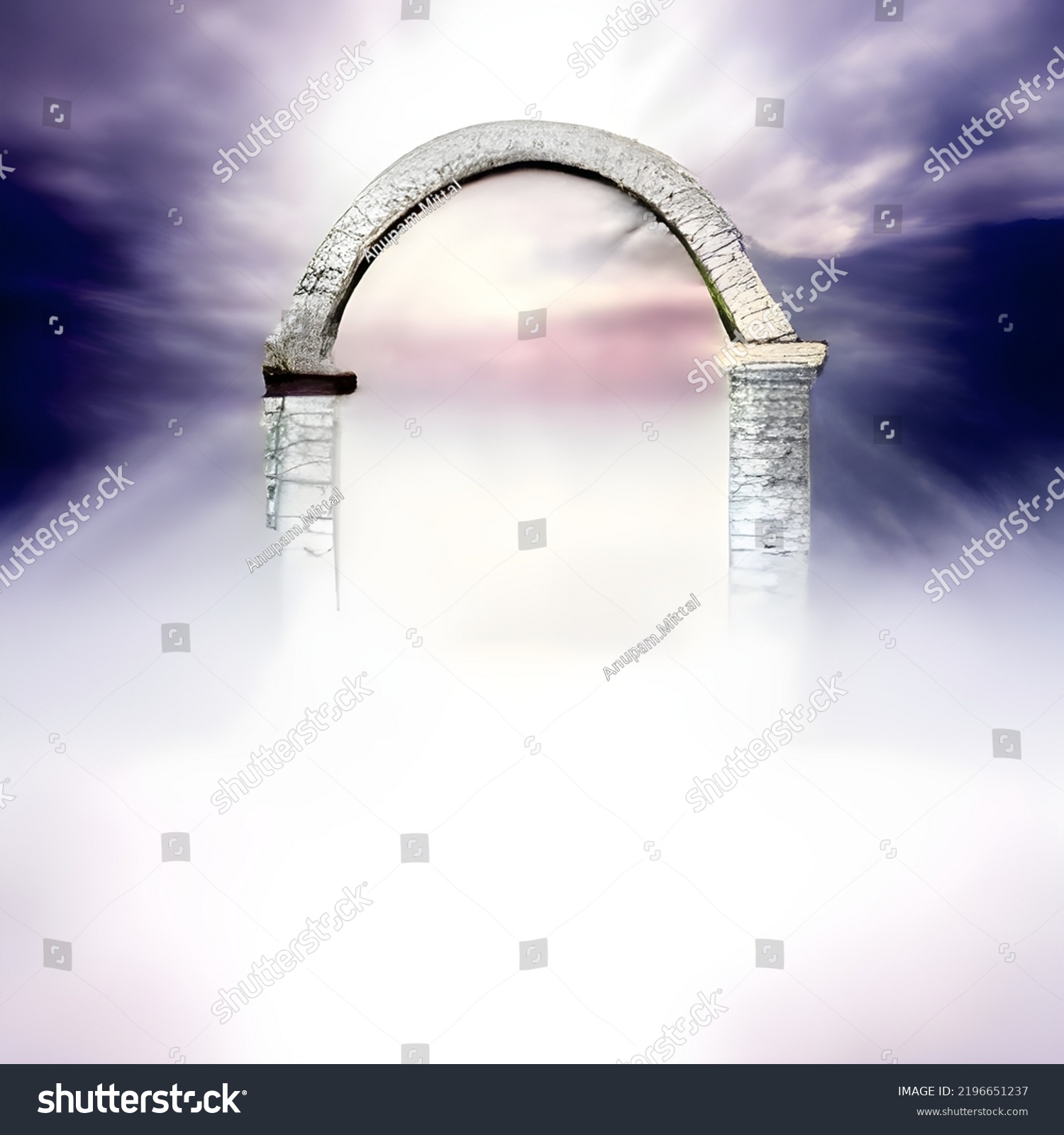 Realistic Fantasy Doorway Heaven Another World Stock Illustration ...