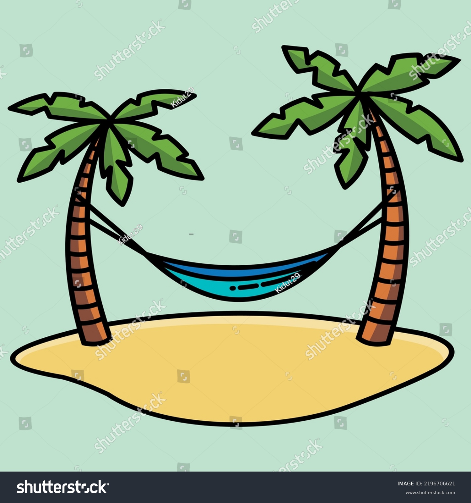 Tree Hammock Vector Design Illustration Clipart Stock Vector (Royalty