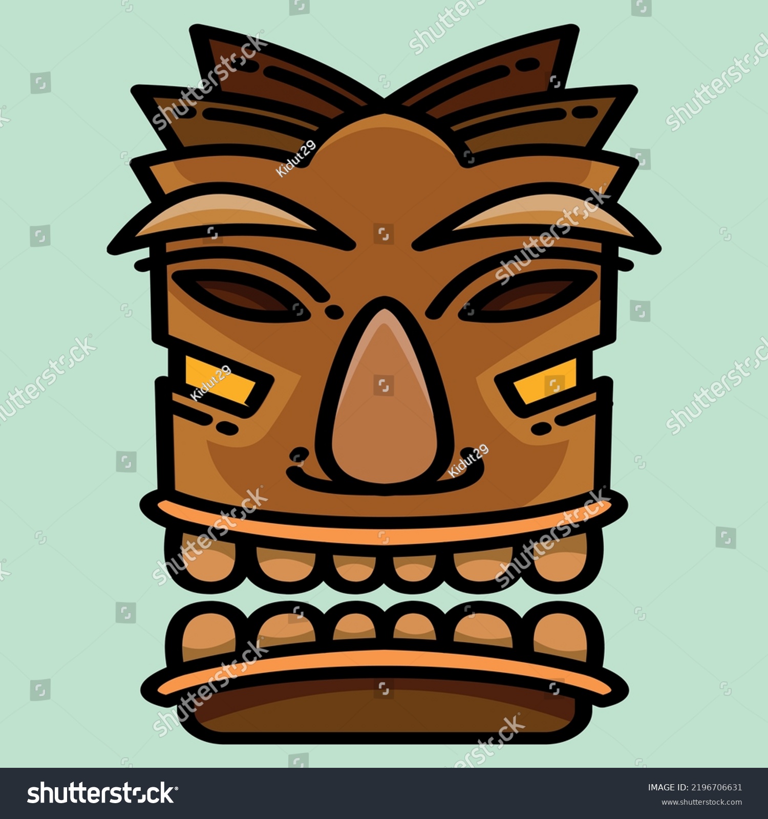 Tiki Mask Vector Design Illustration Clipart Stock Vector (Royalty Free ...