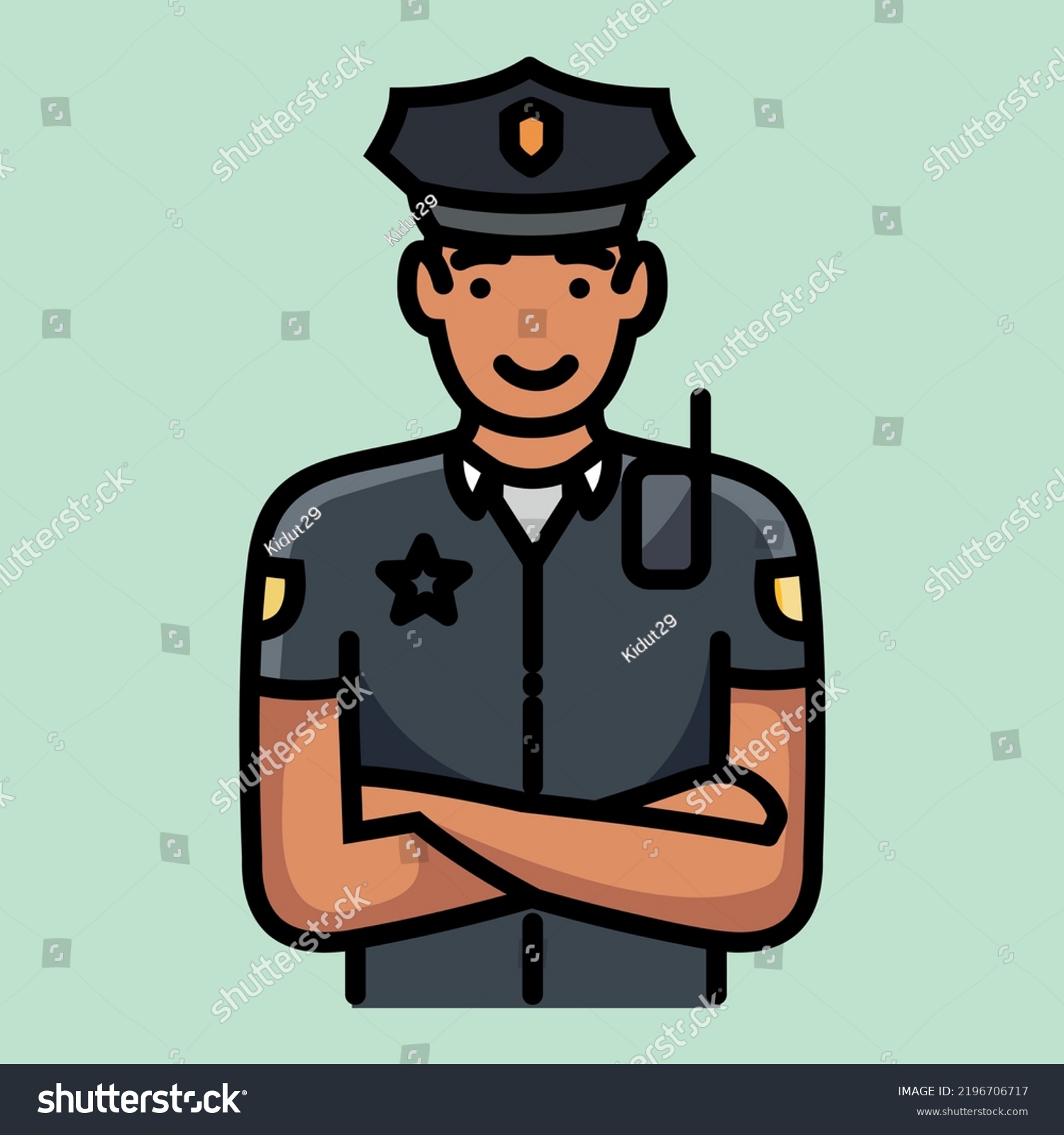 Security Guard Vector Design Illustration Clipart Stock Vector (Royalty ...