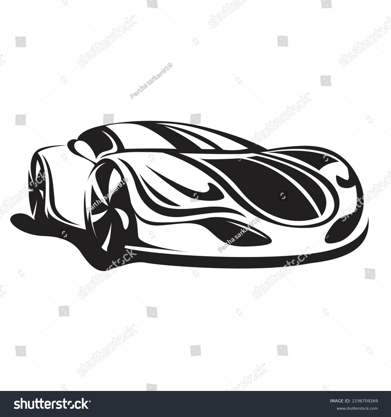 Luxury Car Mode Icon Black White Stock Vector Royalty Free 2196709269