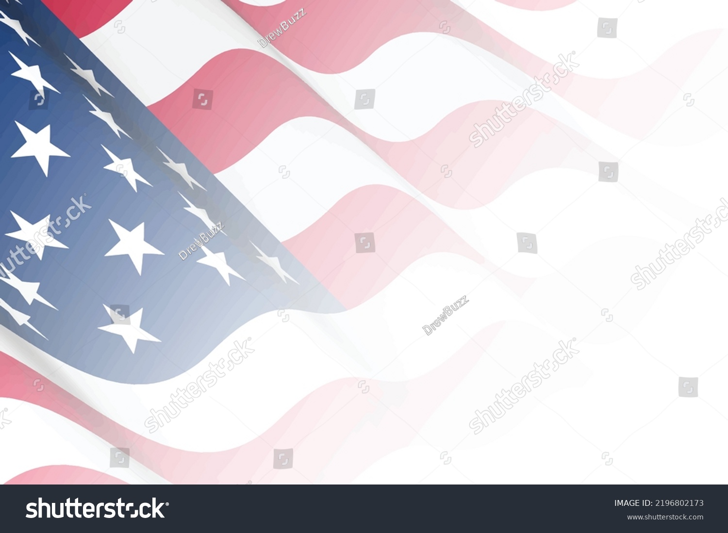 Faded Waving Red White Blue American Stock Vector (Royalty Free ...