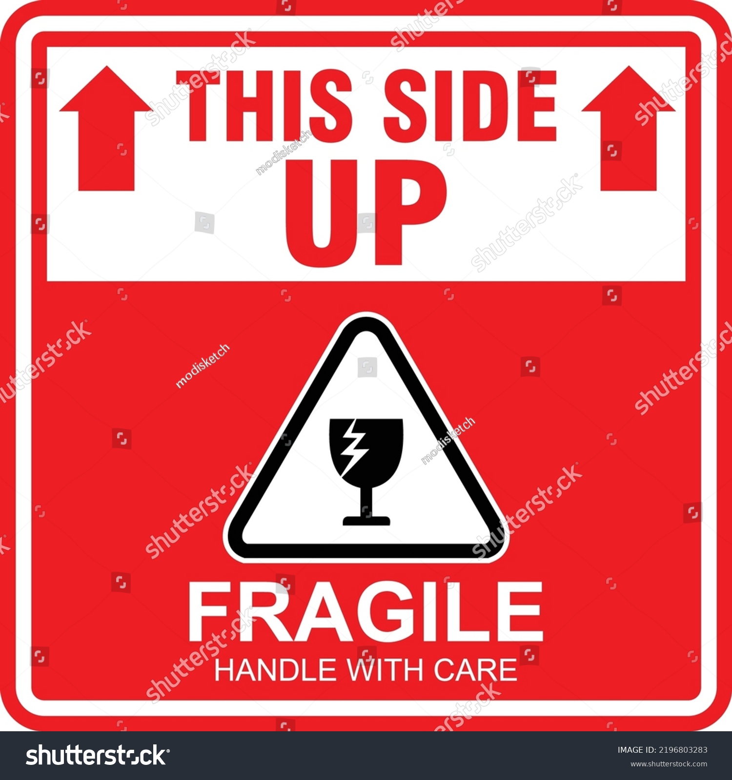 Fragile Sticker Label Vector Stock Vector (Royalty Free) 2196803283 ...