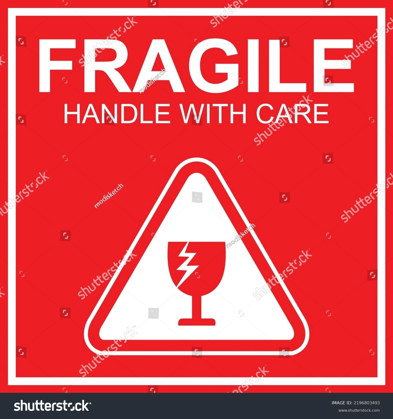 Fragile Sticker Label Vector Stock Vector (Royalty Free) 2196803493 ...