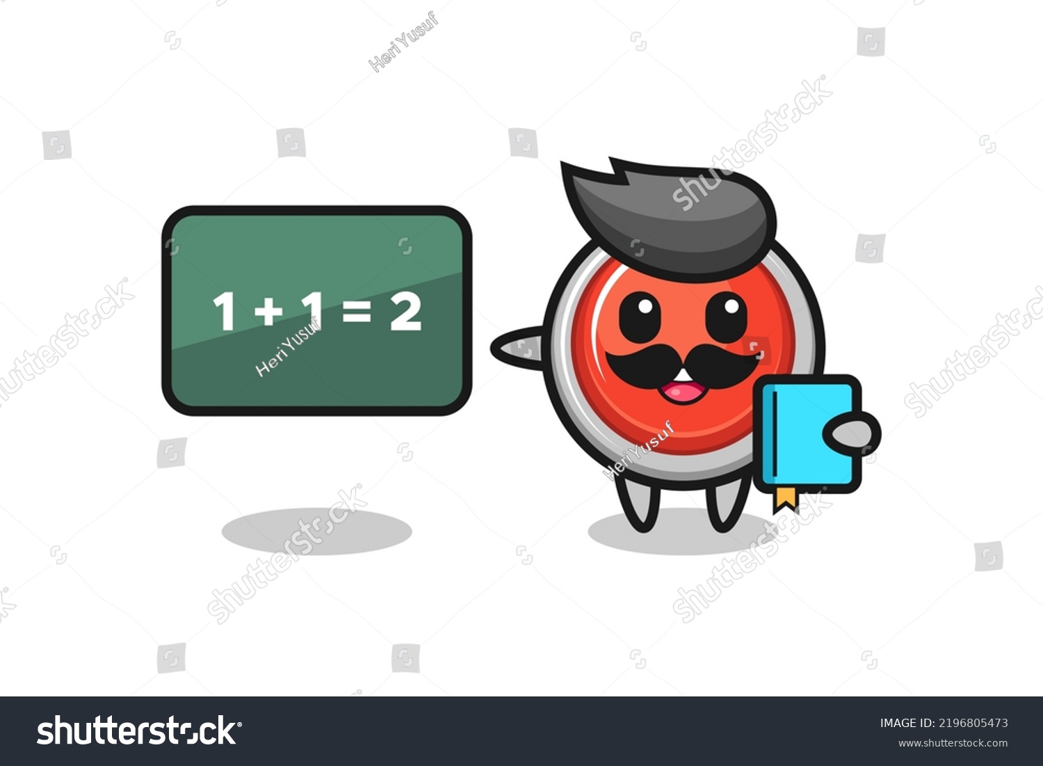 Illustration Emergency Panic Button Character Teacher Stock Vector ...