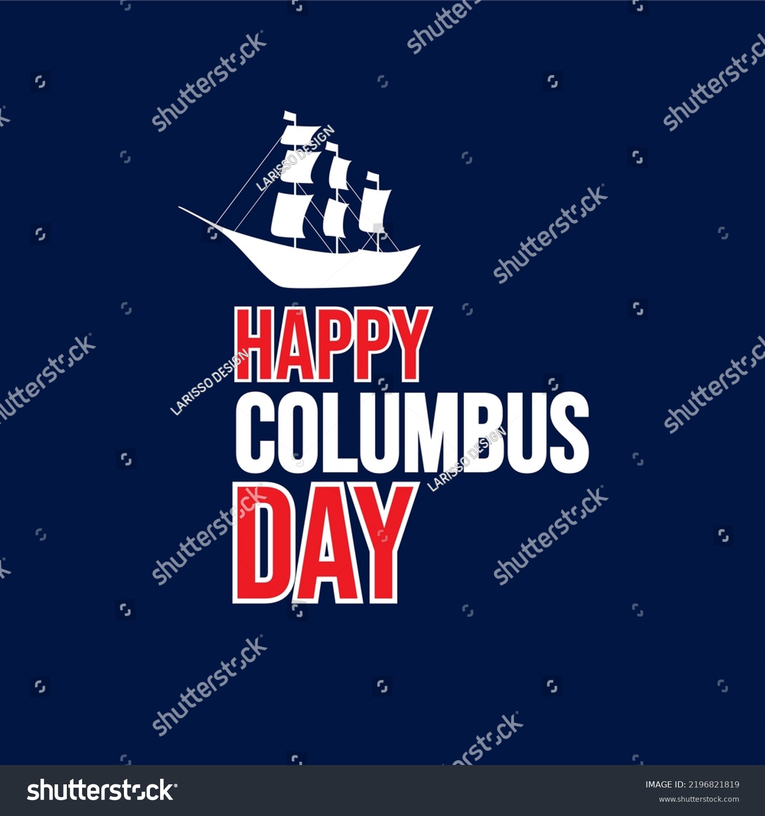 Greeting Card Template Happy Colombus Day Stock Vector (Royalty Free ...