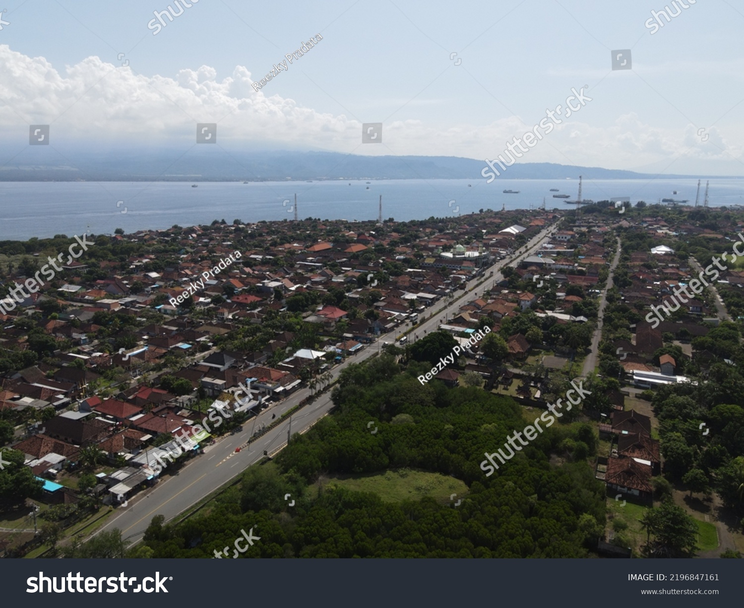 Aerial View Gilimanuk Village Near Port Stock Photo 2196847161 ...