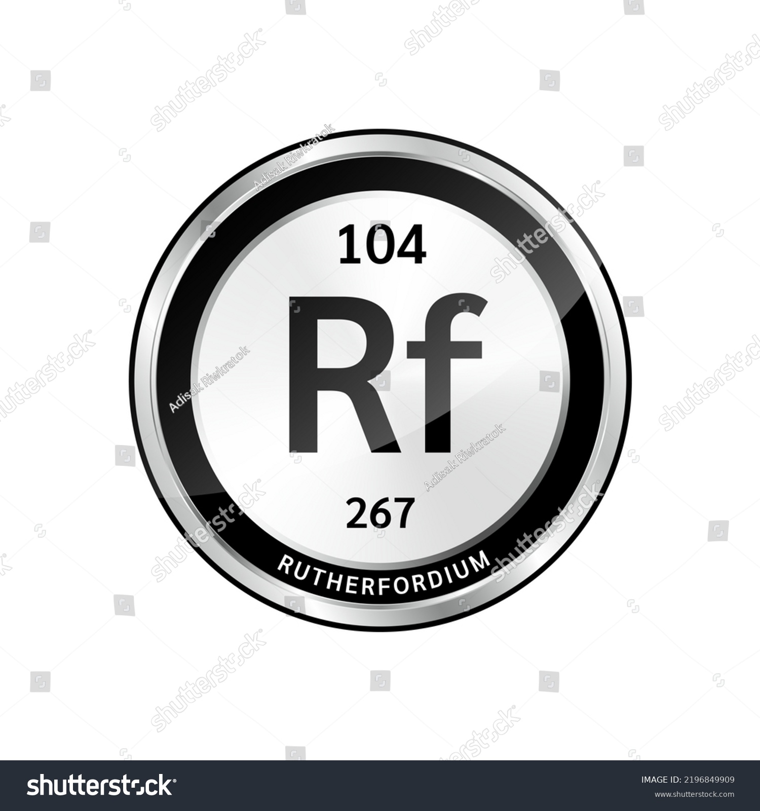 Rutherfordium Symbol Icon Chemical Formulas Atomic Stock Vector ...