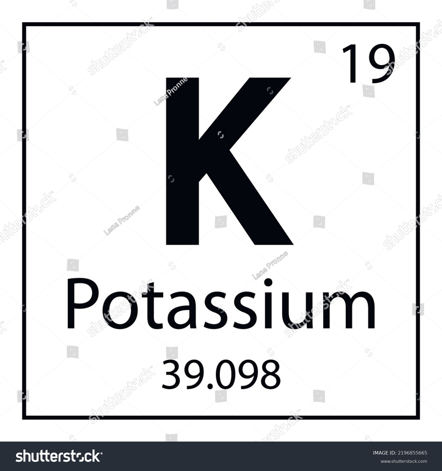 Potassium Chemical Symbol Element Periodic Table Stock Vector (Royalty ...