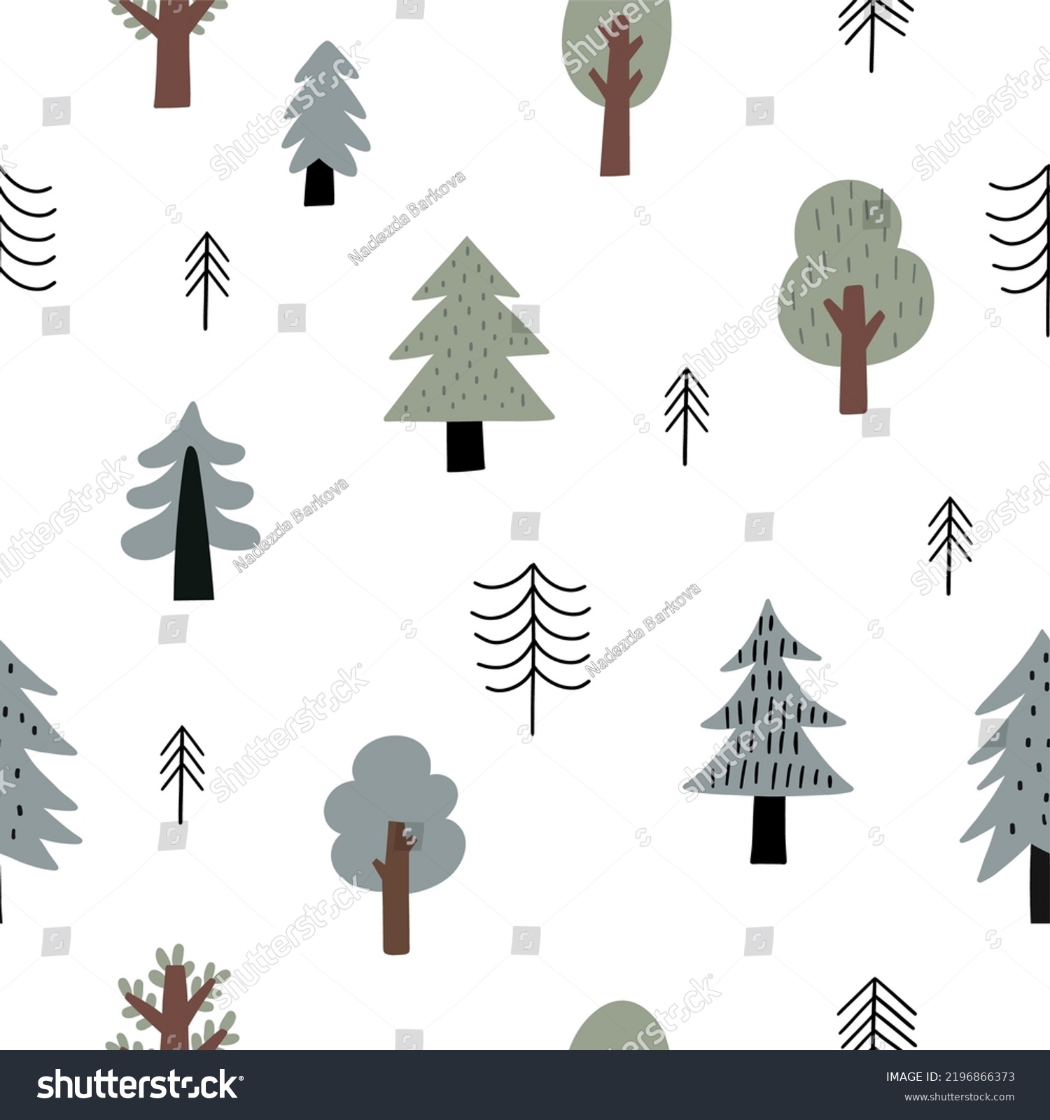 Wild Forest Plants Clipart Collection Hand Stock Vector (Royalty Free ...