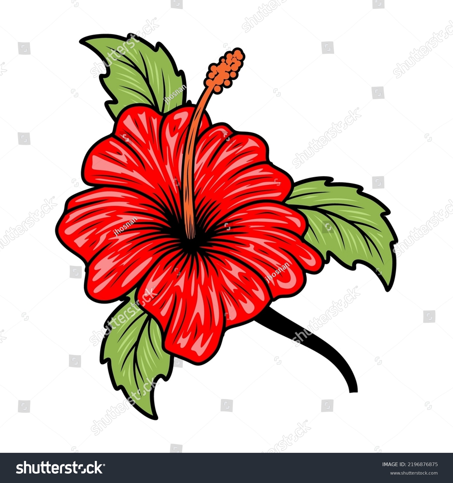 Hibiscus Flower Logo Vector Hibiscus Flower Stock Vector (Royalty Free ...