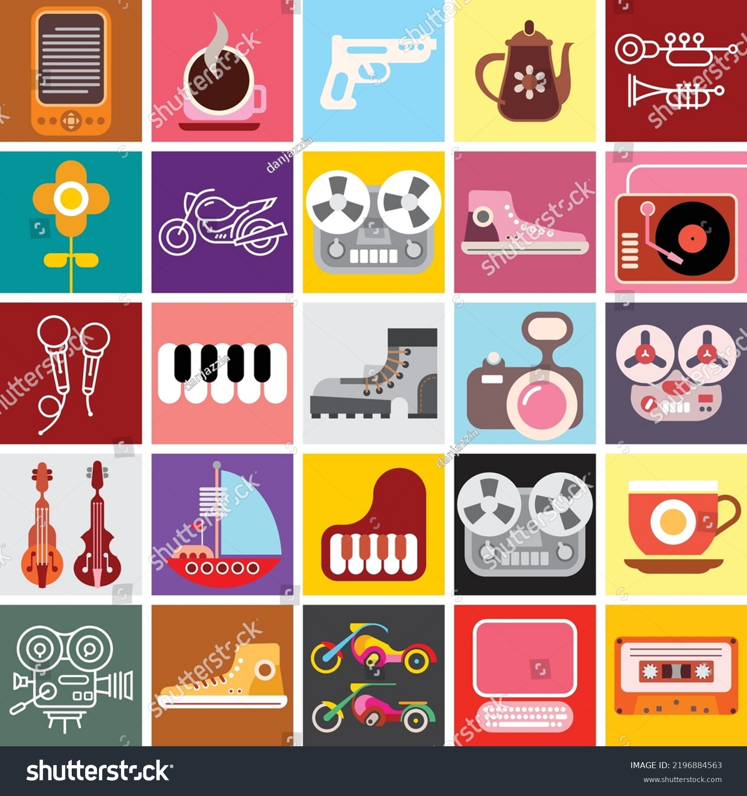 Vector Graphic Design Various Random Objects Stock Vector (Royalty Free ...