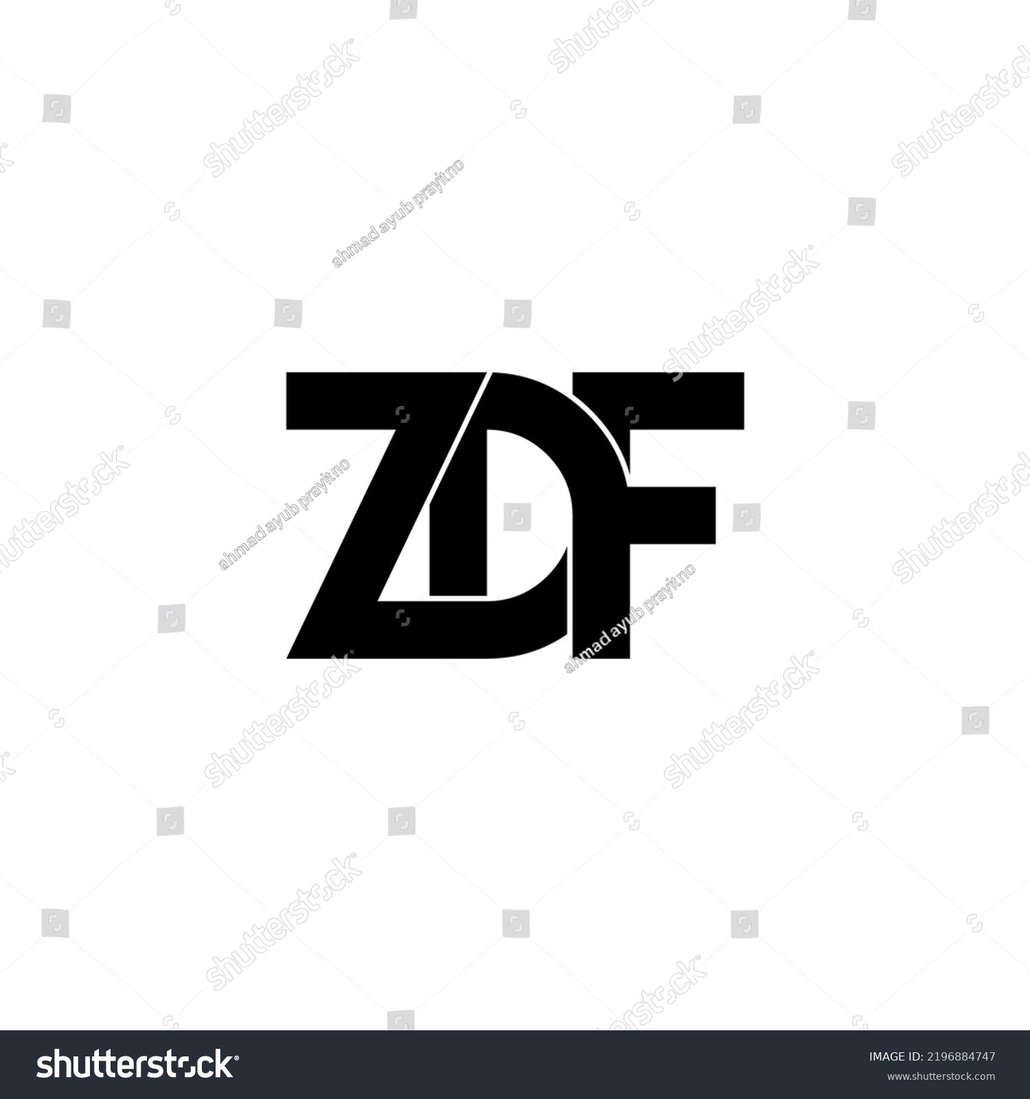 Zdf Letter Original Monogram Logo Design Stock Vector Royalty Free