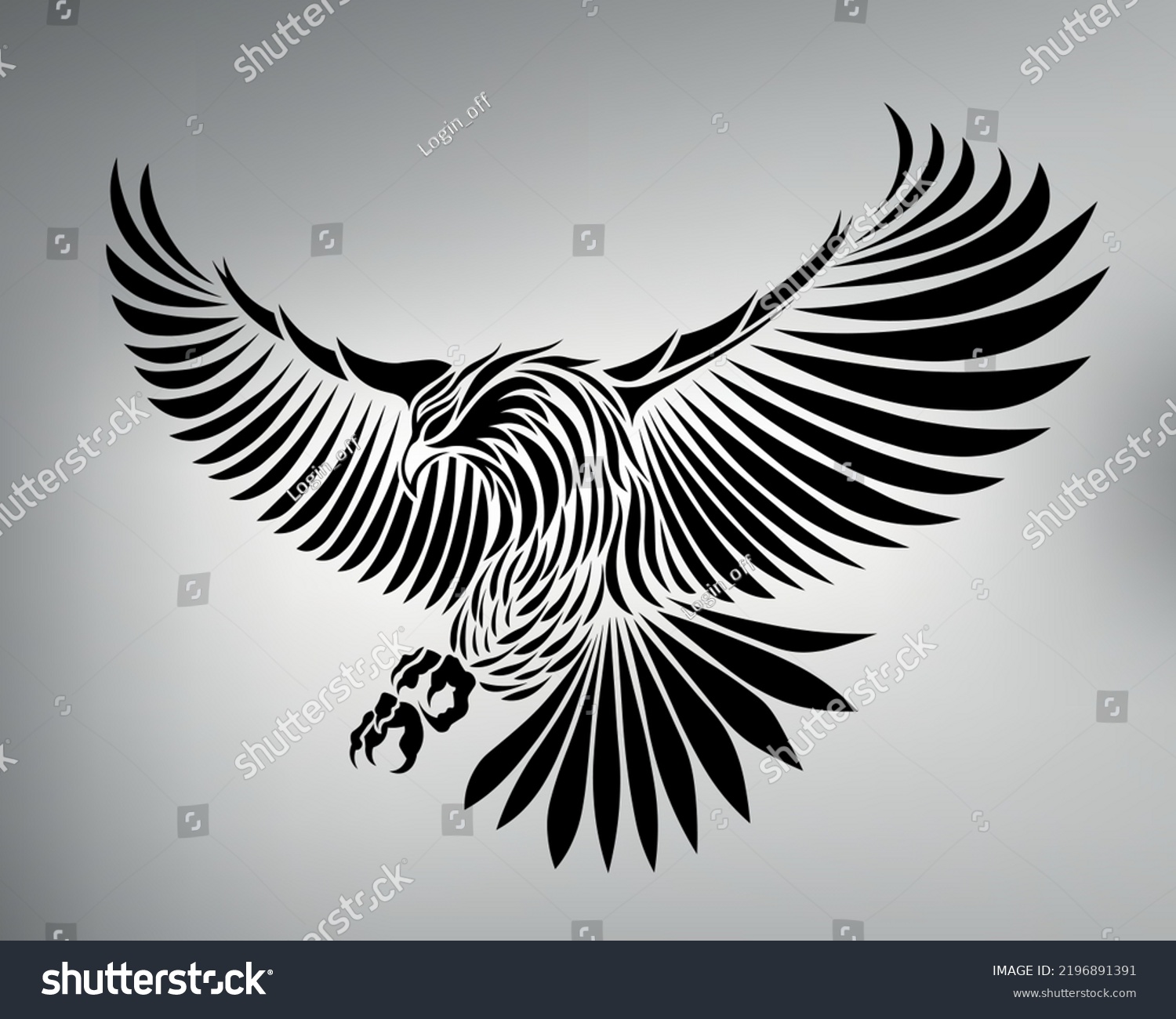 Sketch Tribal Eagle Tattoo Vector Drawing Stock Vector (Royalty Free ...