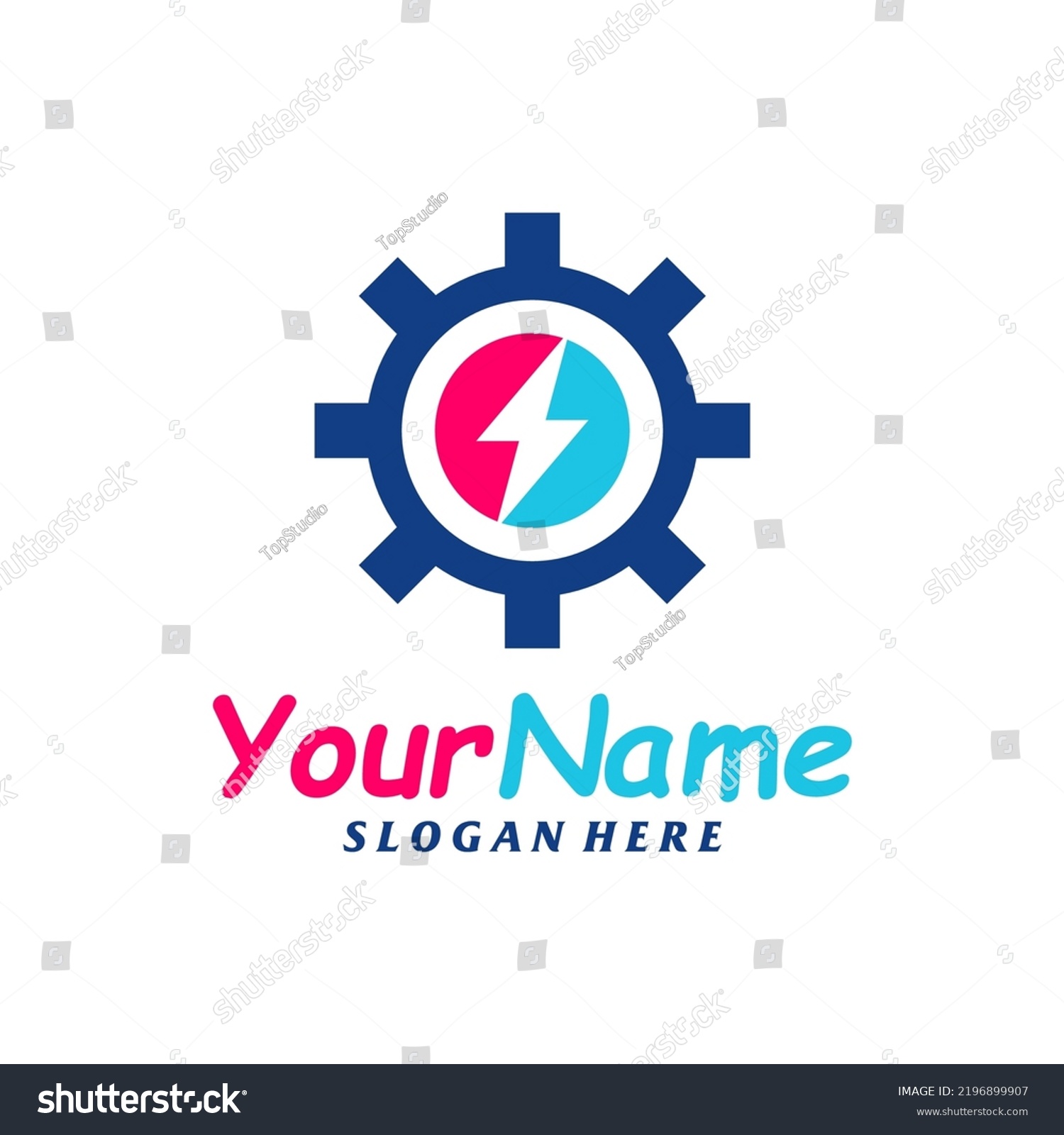 Thunder Gear Logo Design Template Fast Stock Vector (Royalty Free ...