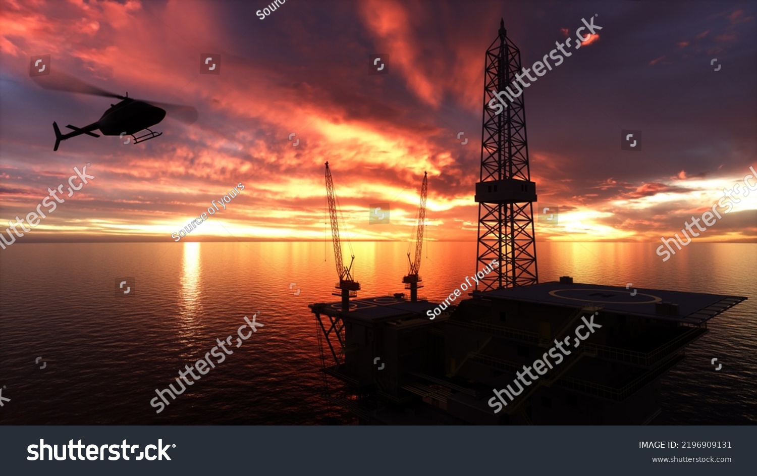 Oil Platform Oil Rig Offshore Platform Stock Illustration 2196909131 ...