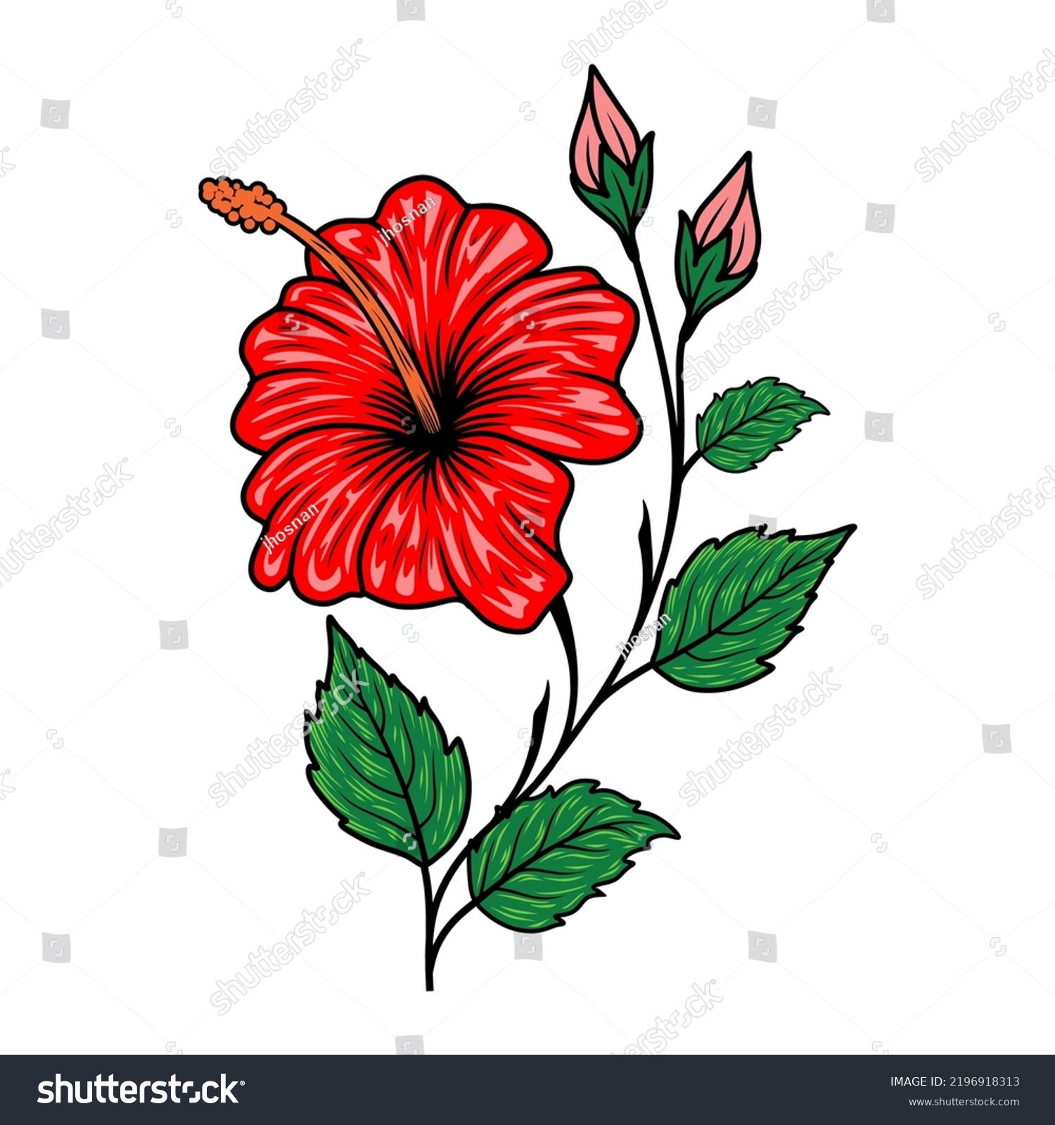 Hibiscus Flower Minimalist Logo Design Hibiscus Stock Vector (Royalty ...