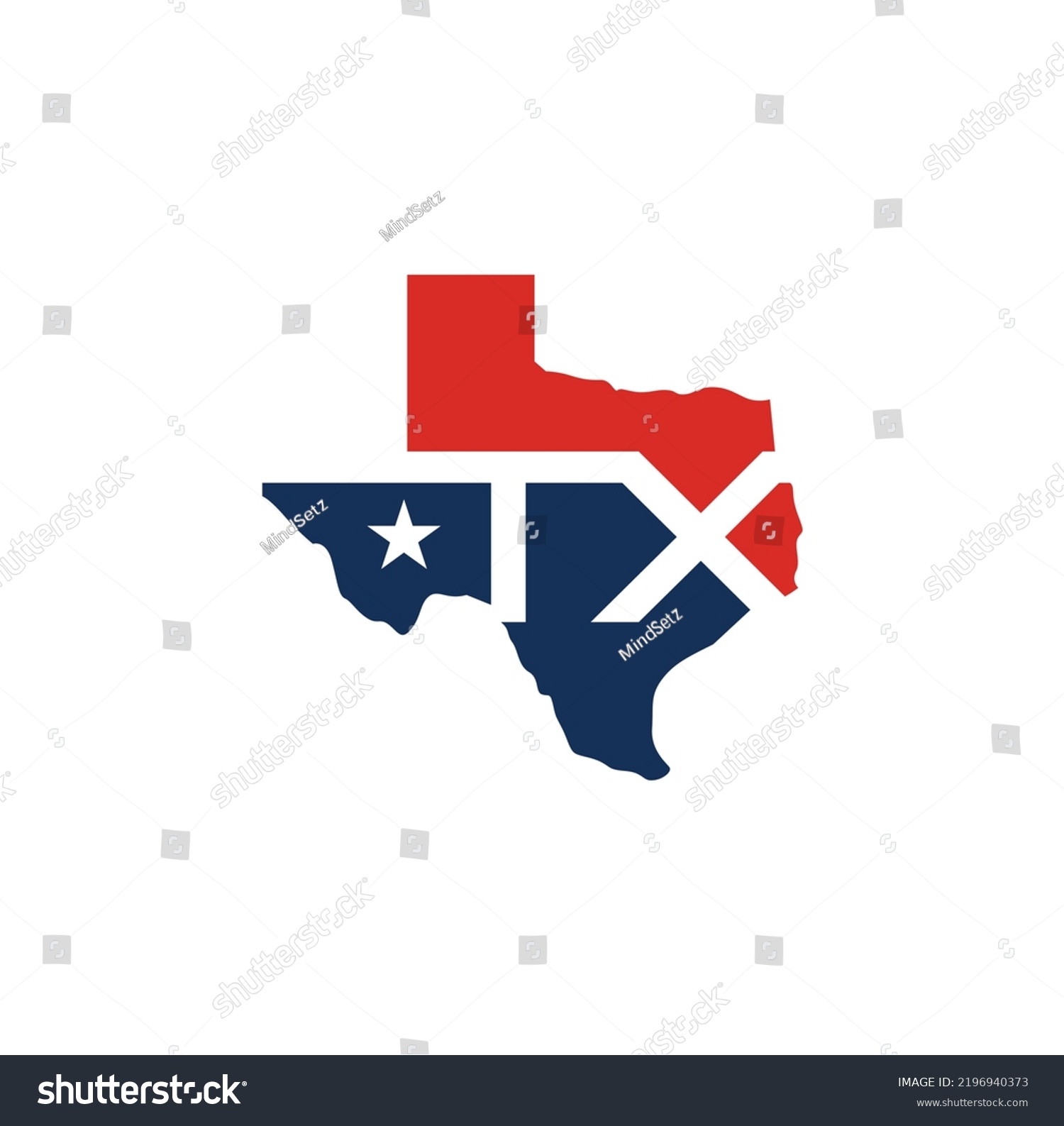 Letter Tx Texas Map Logo Design Stock Vector (Royalty Free) 2196940373 ...