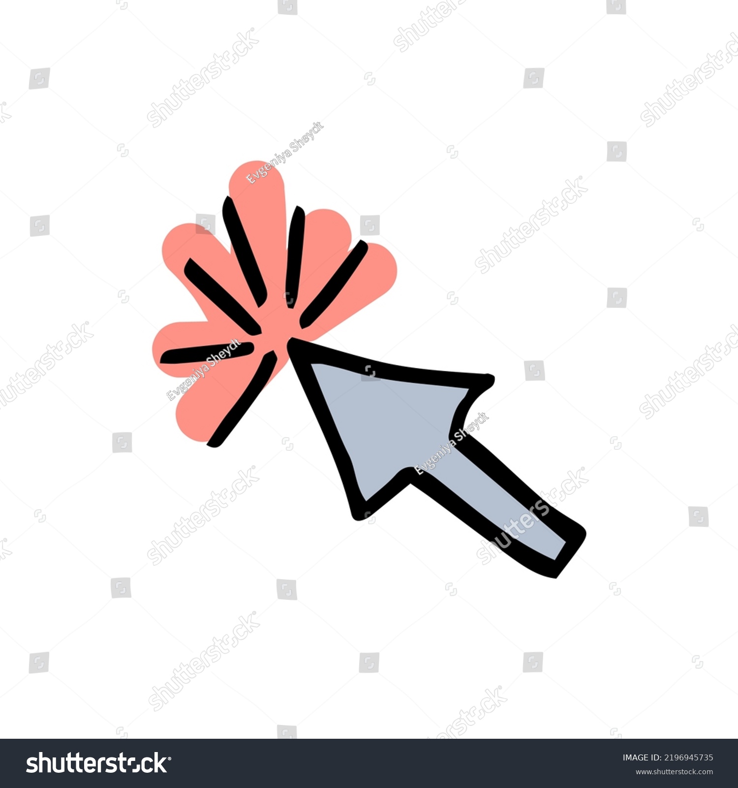 Cartoon Vector Illustration Mouse Cursor Icon Stock Vector (Royalty