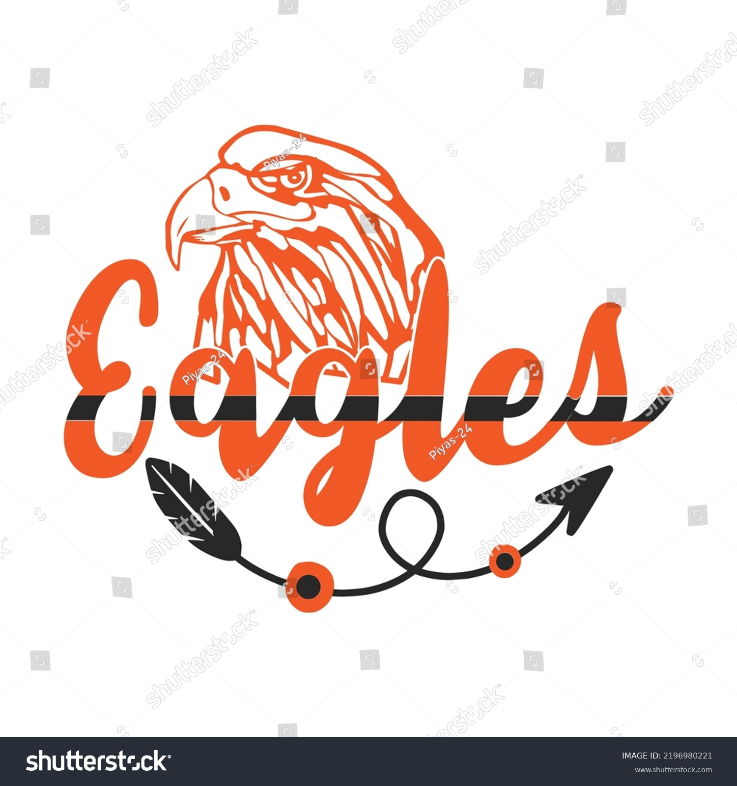 Eagles Clipart Typography T Shirt Design Stock Vector (Royalty Free ...