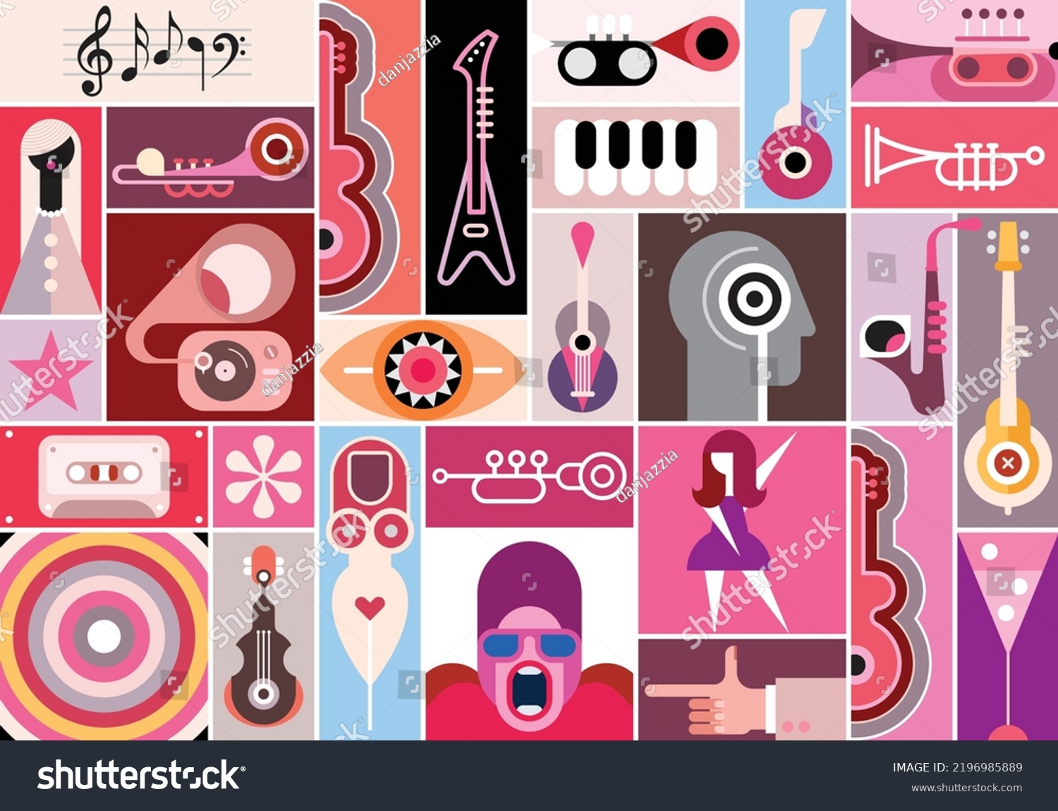 Rock Concert Popart Poster Design Music Stock Vector (Royalty Free ...