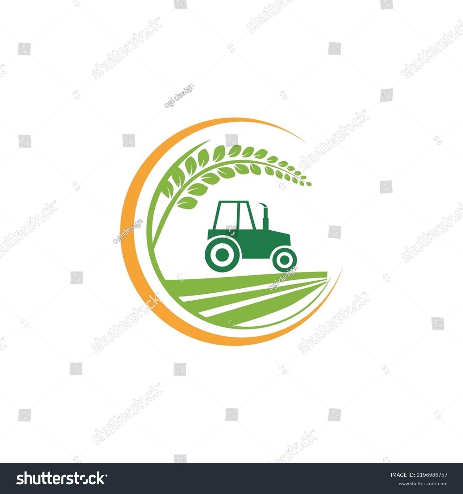 Tractor Farm Combination Vector Design Logo Stock Vector (Royalty Free ...